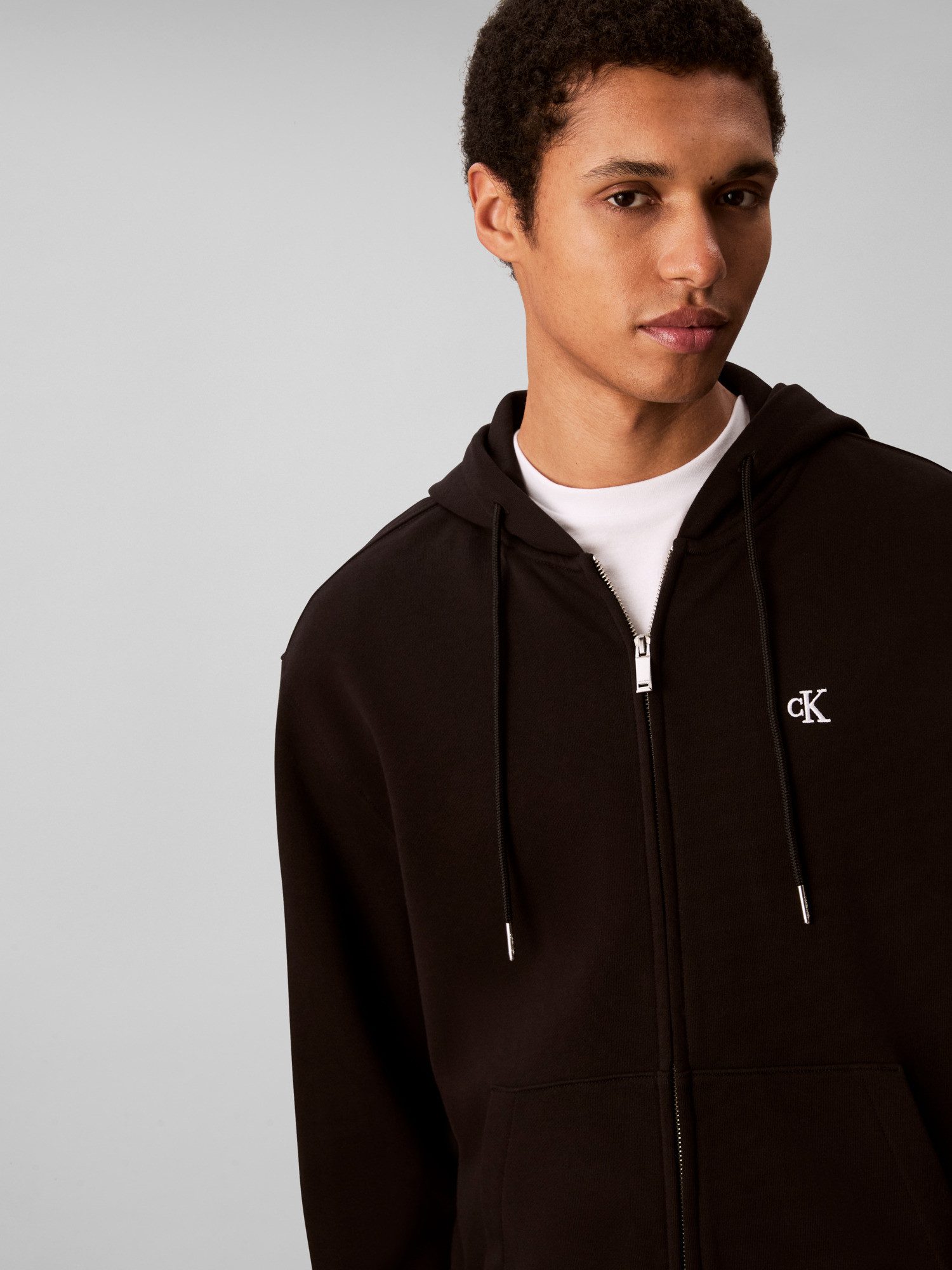 Calvin Klein Hoodie LS EU 350TERRY MONOGRAM FZ HOODI