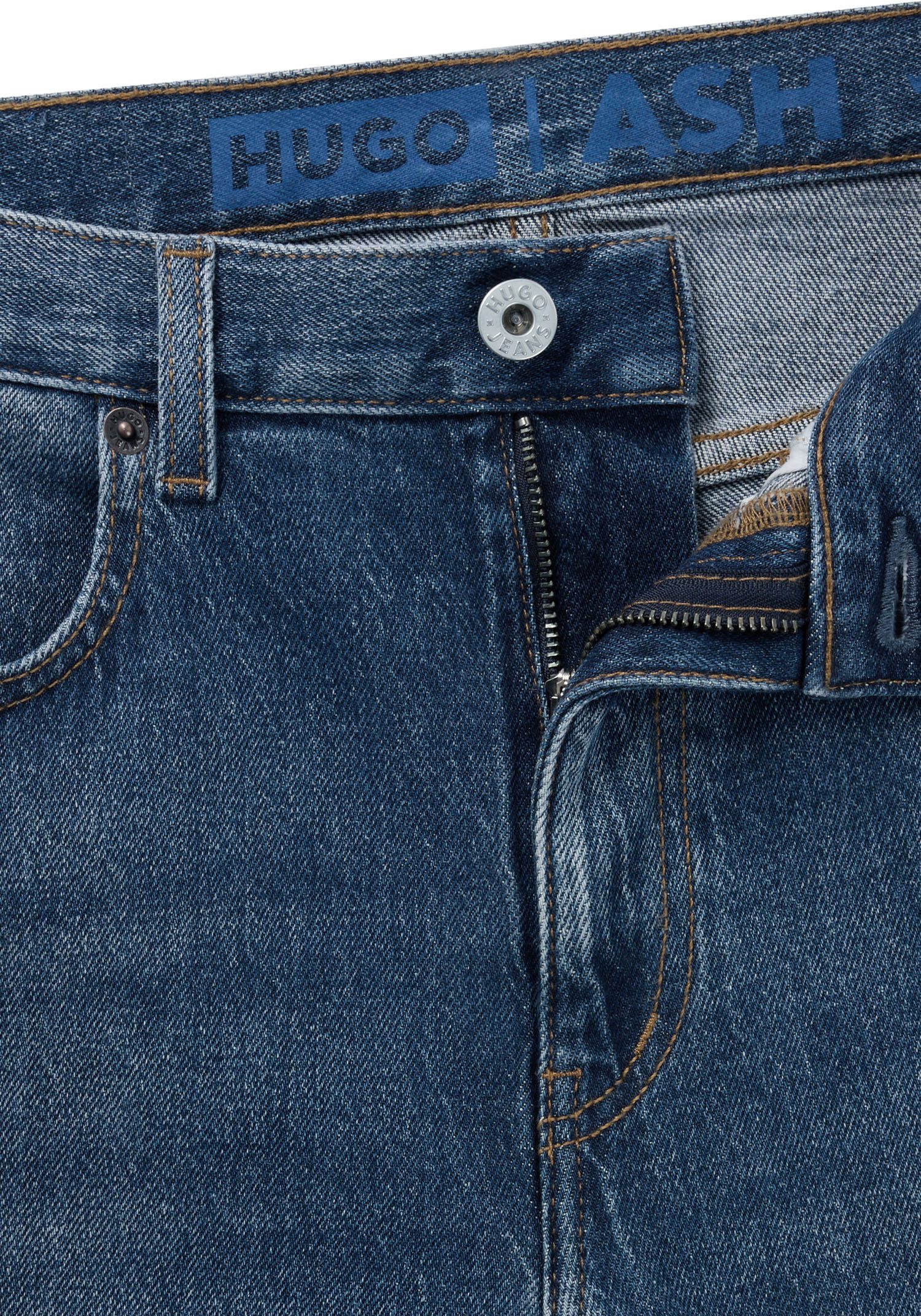 HUGO Blue Slim fit jeans Ash met stone-washed-finish