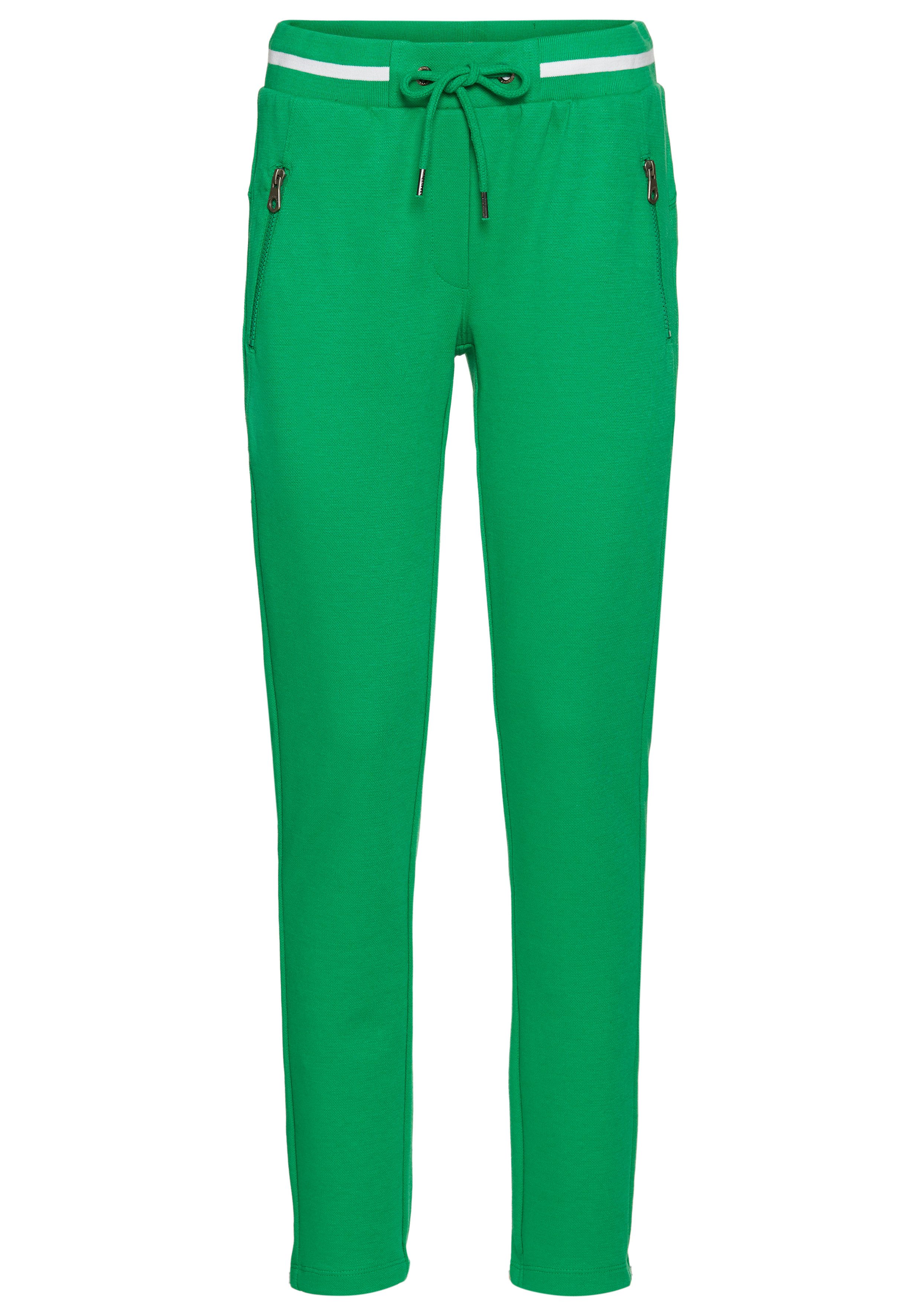 KangaROOS Jerseybroek met piqué-structuur en streepdetail