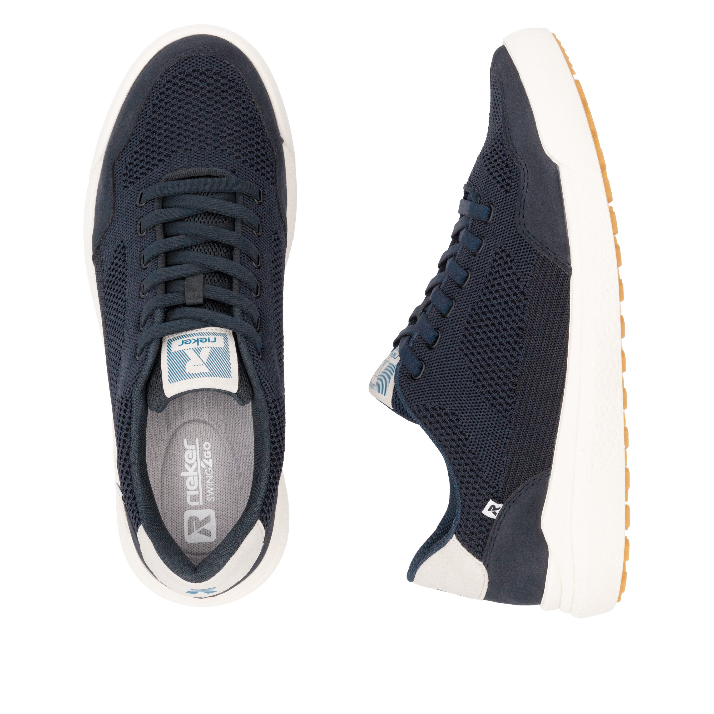 RIEKER Sport Sneakers CHESTER , veterschoen, lage schoen, vrijetijdsschoen met trendy loopzool