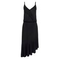 lascana jurk met spaghettibandjes met modieuze volantdetaills zwart