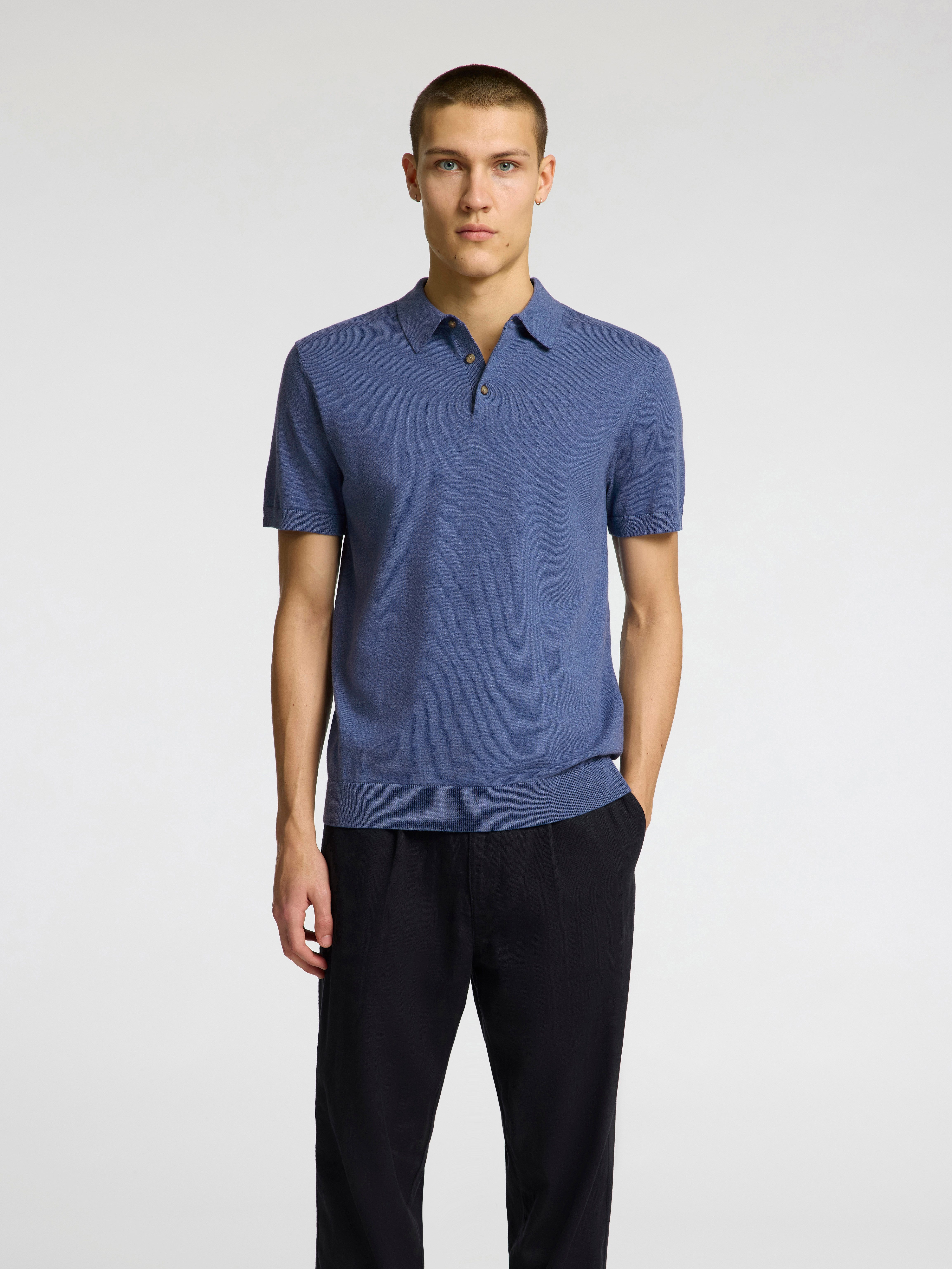 SELECTED HOMME Poloshirt SLHBERG SS KNIT POLO NOOS