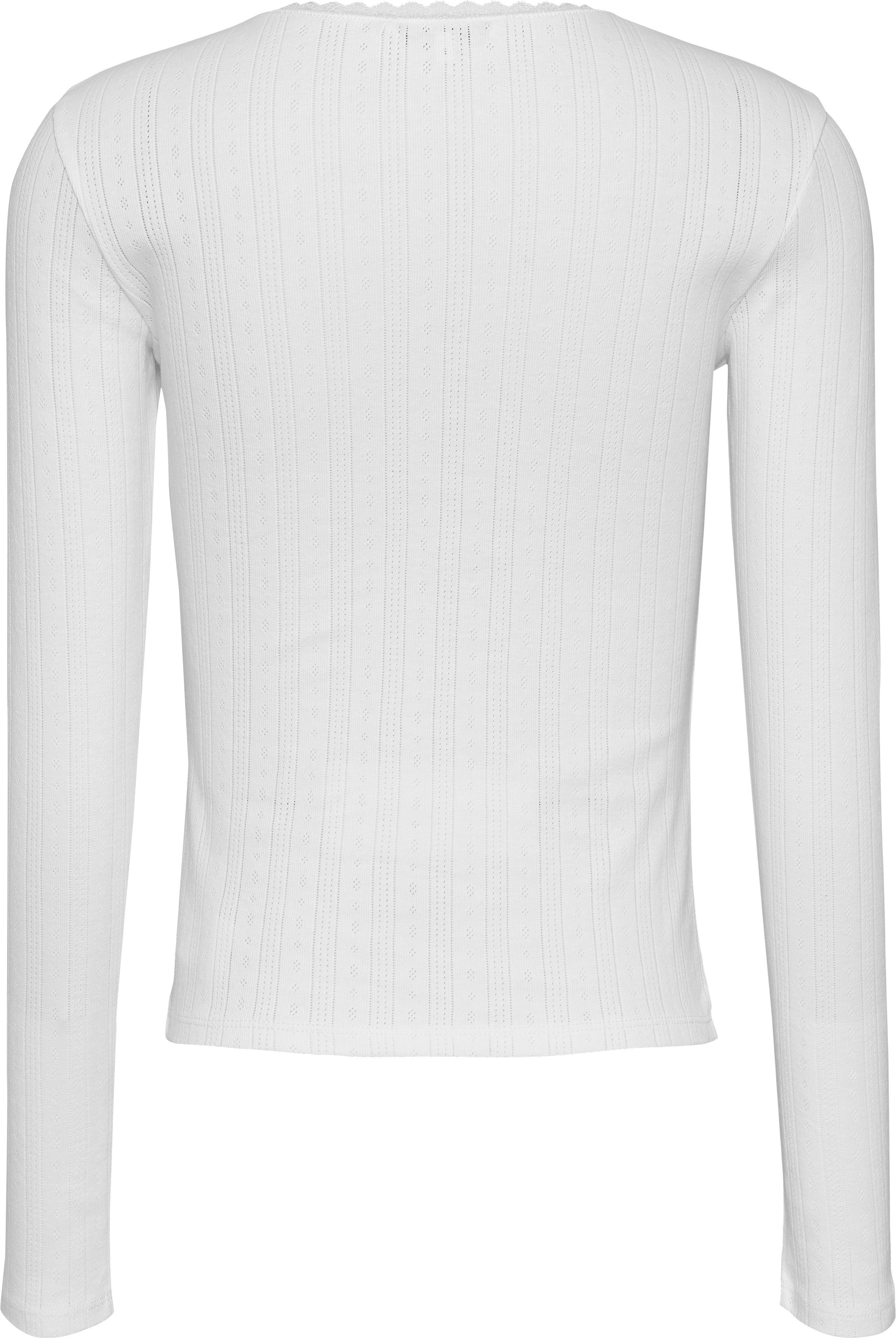 TOMMY JEANS Shirt met lange mouwen met perforatiemotief