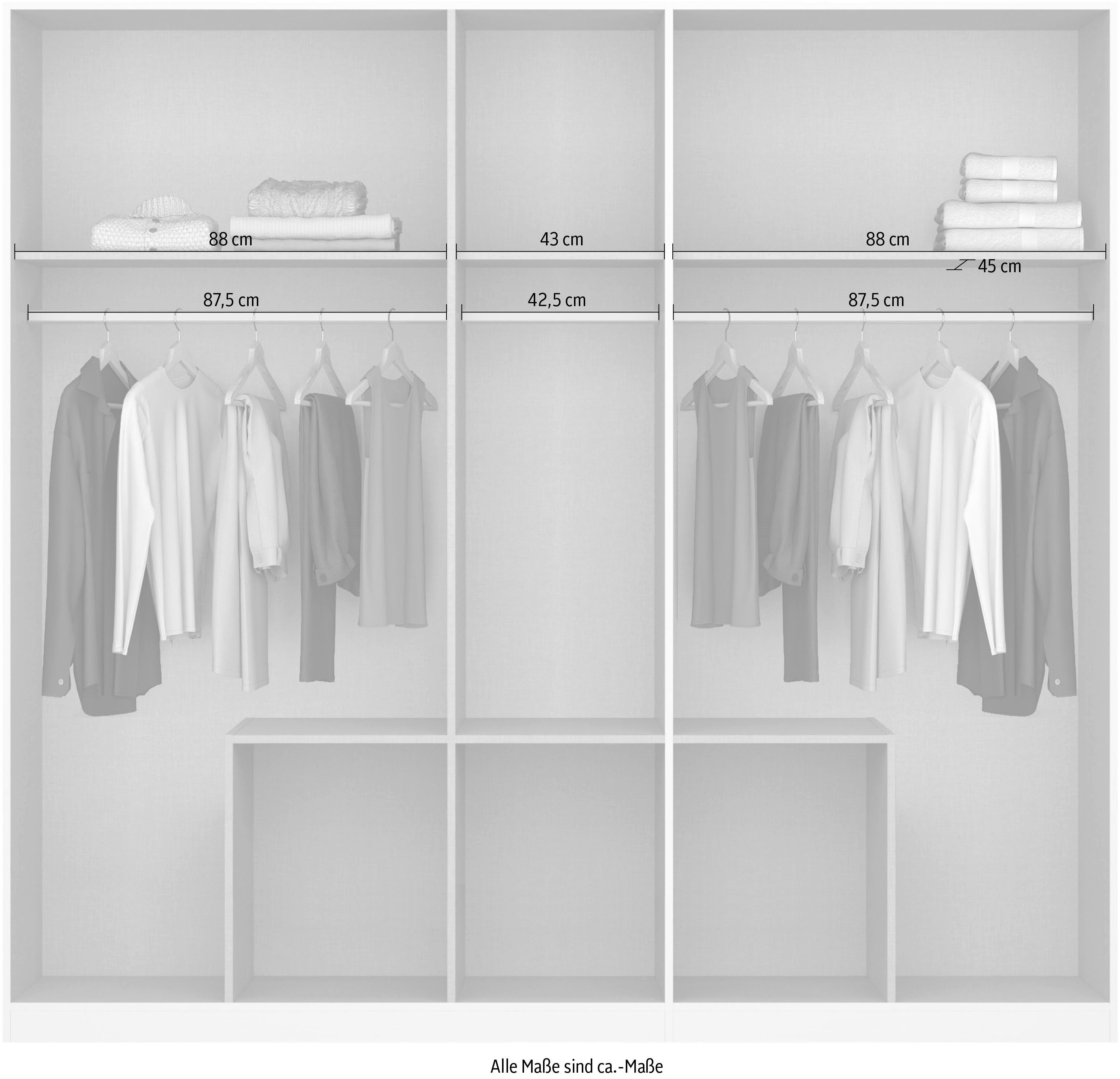 rauch Draaideurkast Kledingkast met spiegel garderobe MAINZ greeploos front met spiegel, buitendeuren met push-to-openfunctie