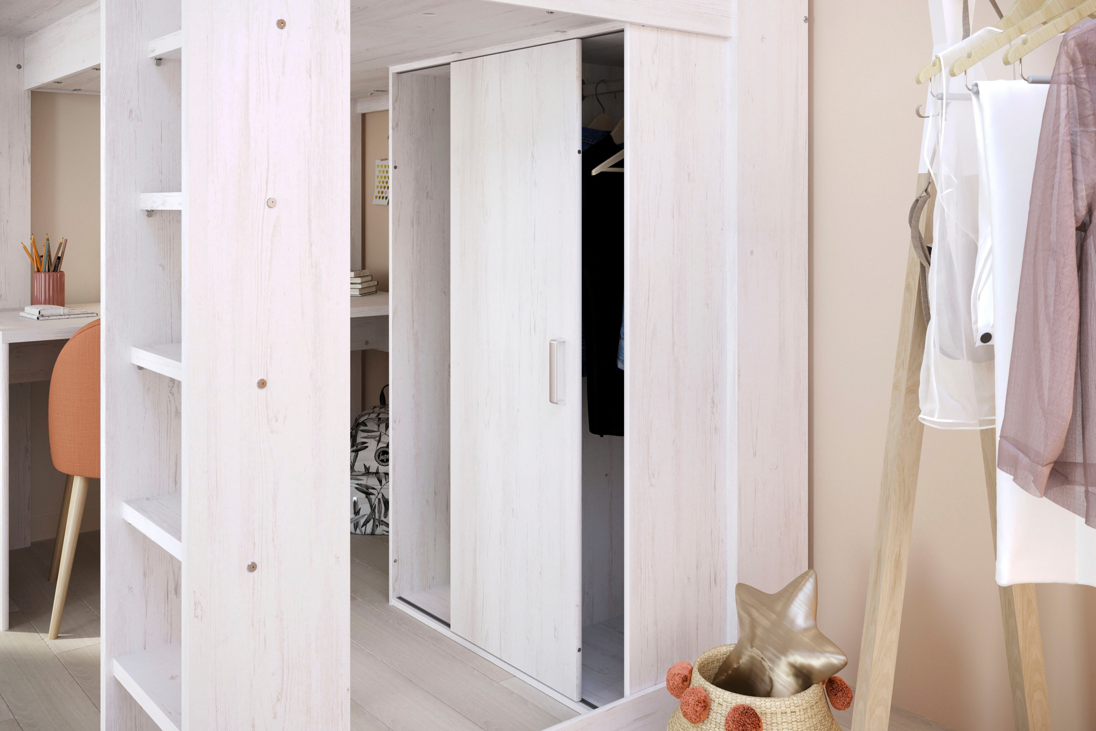 Parisot Hoogslaper Higher incl. kast , bureau en rek
