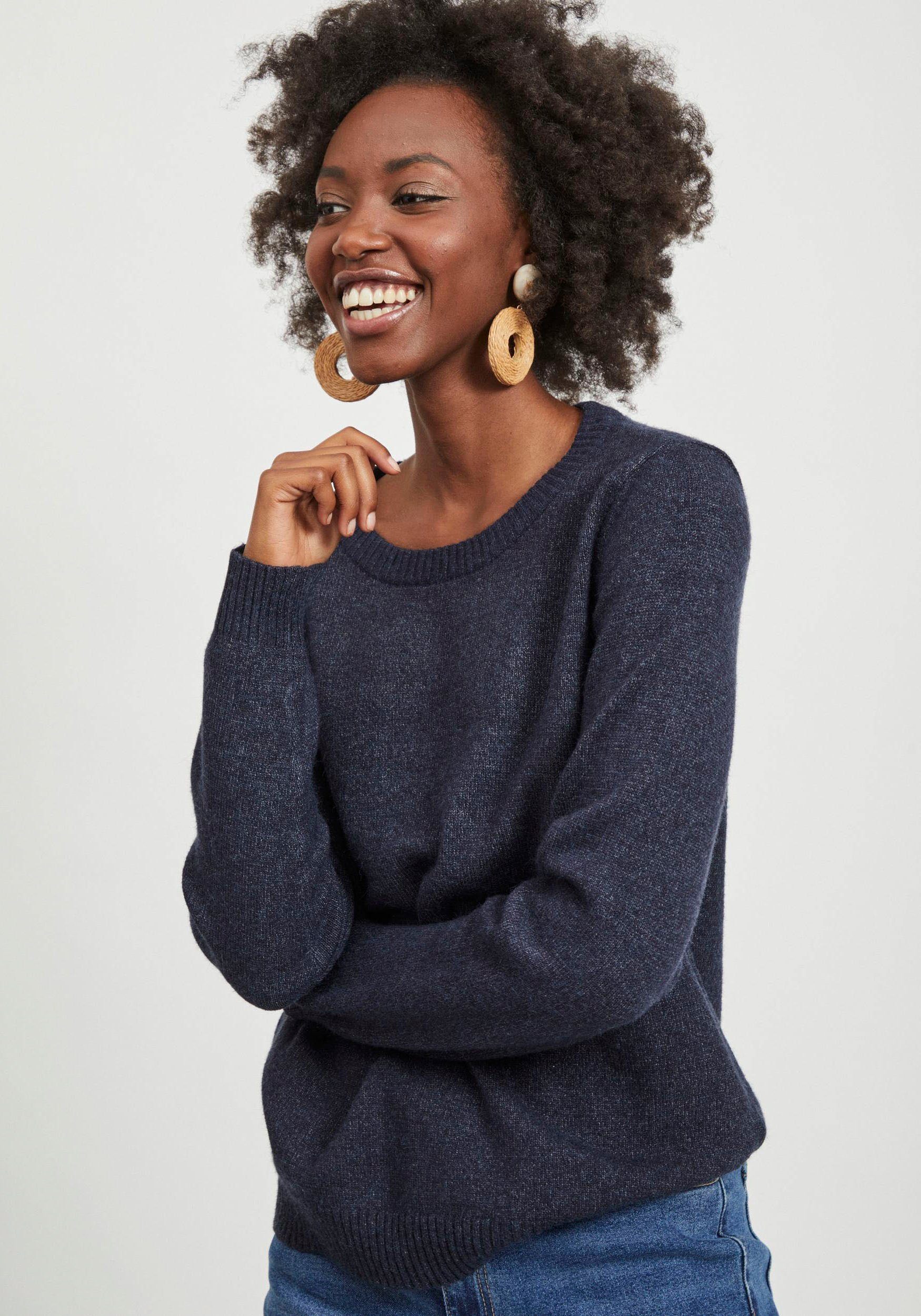 Vila Trui met ronde hals VIRIL-O-PULLI Tricot met fijne breitechnische details
