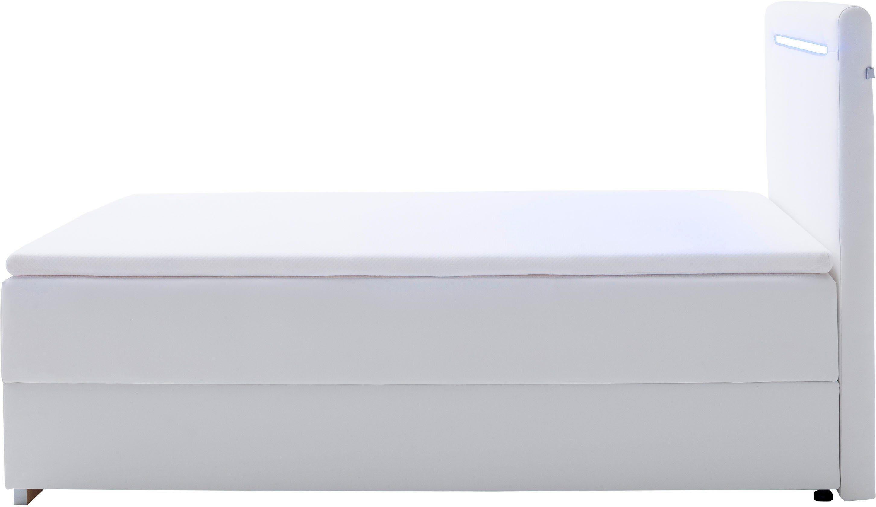 meise.möbel Boxspring Las Vegas 2 inclusief ledverlichting in het hoofdbord, met bedkist en topmatras