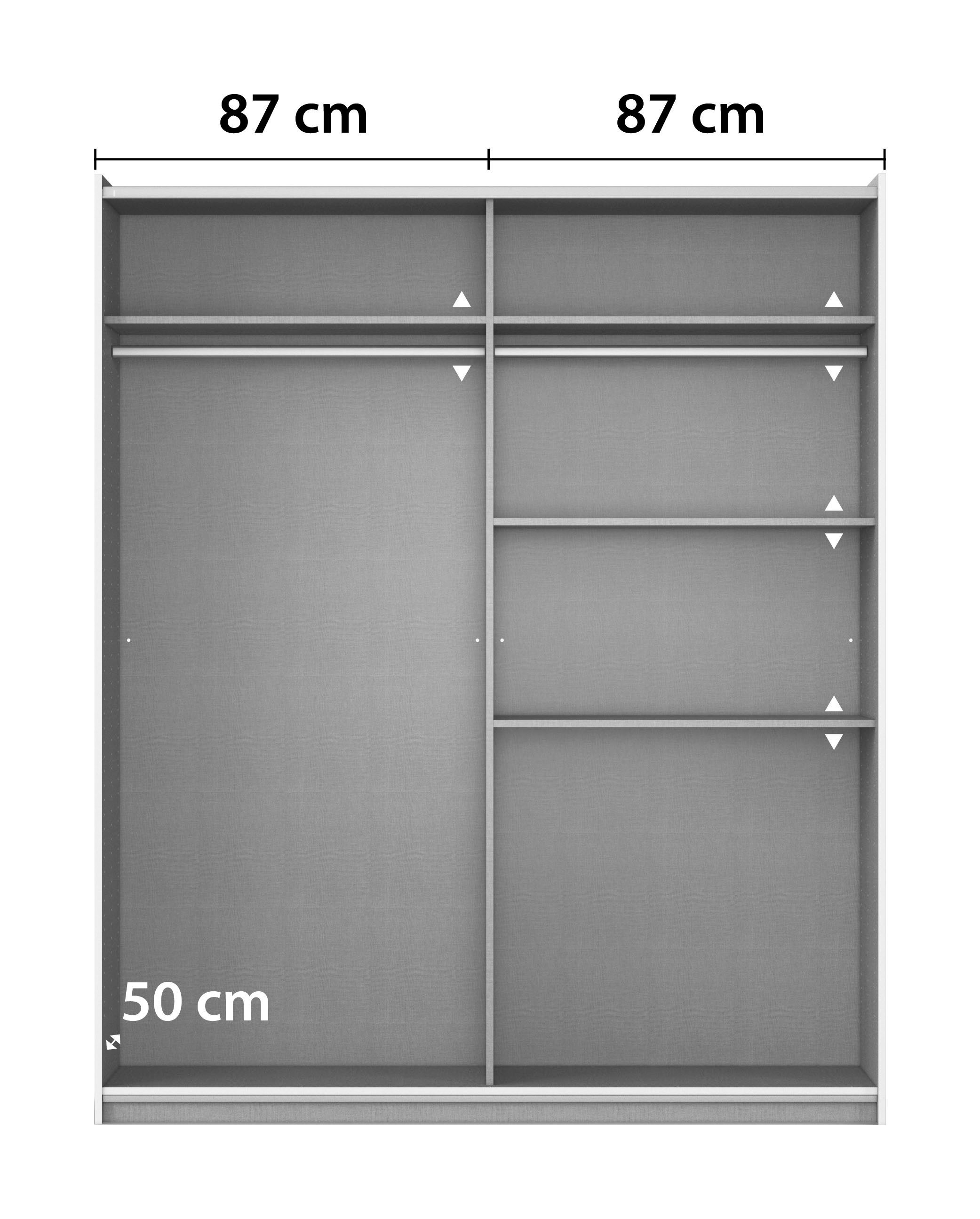 rauch Schuifdeurkast Kledingkast garderobe TOPSELLER AURELIO met 3 uitrustingsvarianten 3 verschillende uitrustingsvarianten handgrepen van metaal made in germany