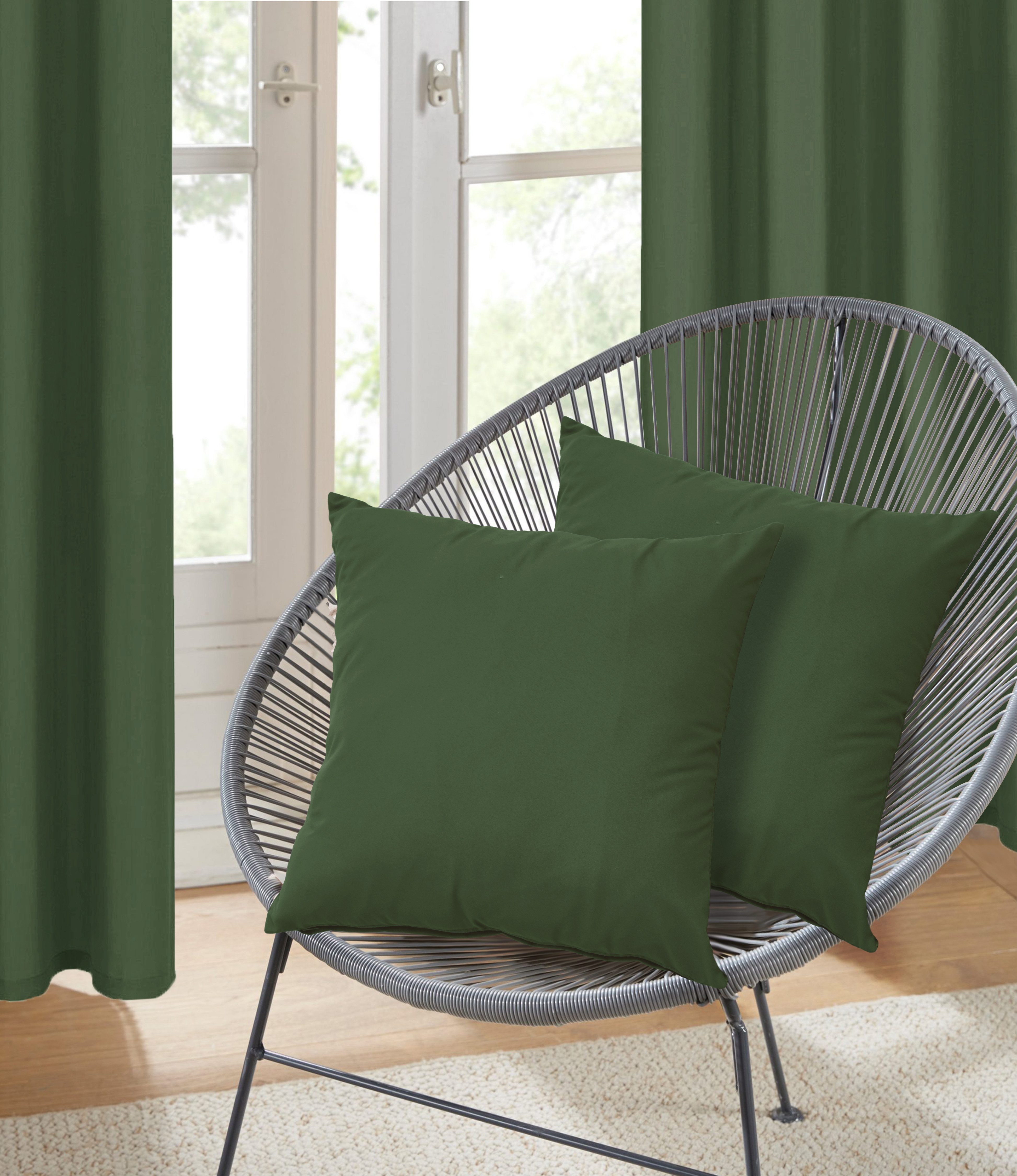 my home Sierkussen Parry Microfaser set van 2, unikleur, kussenovertrekken zonder vulling, met ritssluiting (combi-set, 2 stuks)