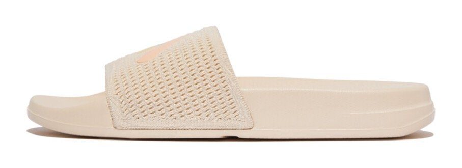 Fitflop Slippers IQUSHION ARROW KNIT SLIDES sleehak, zomerschoen, slippers met logo op de bandage