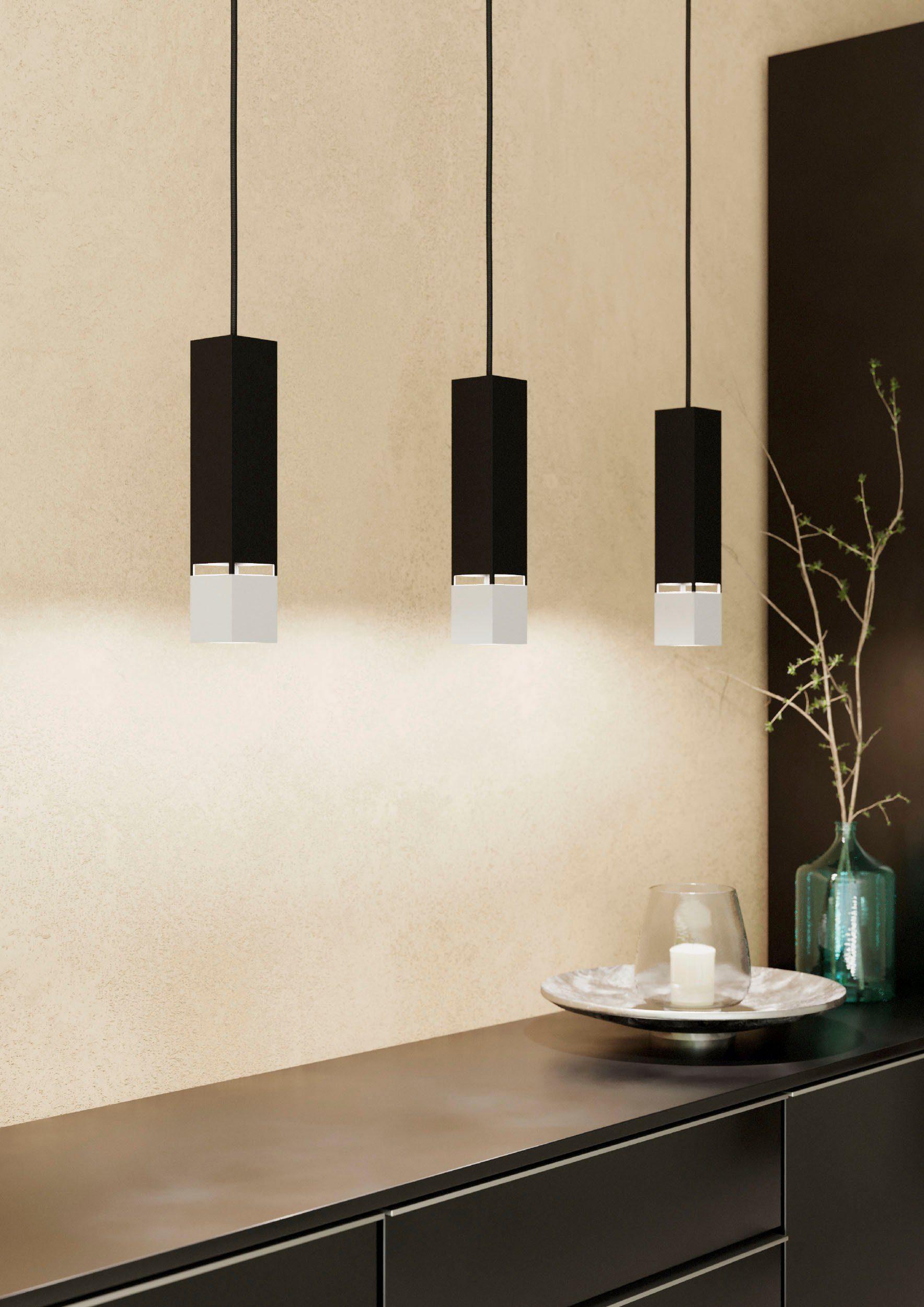 EGLO Hanglamp BUTRANO Hanglamp in zwart en zilverkleur van staal - incl. GU10 - 4,5W (1 stuk)