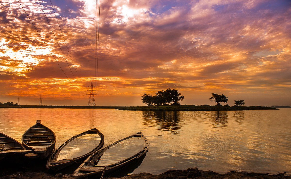 Papermoon Fotobehang Sonnenuntergang in Indien