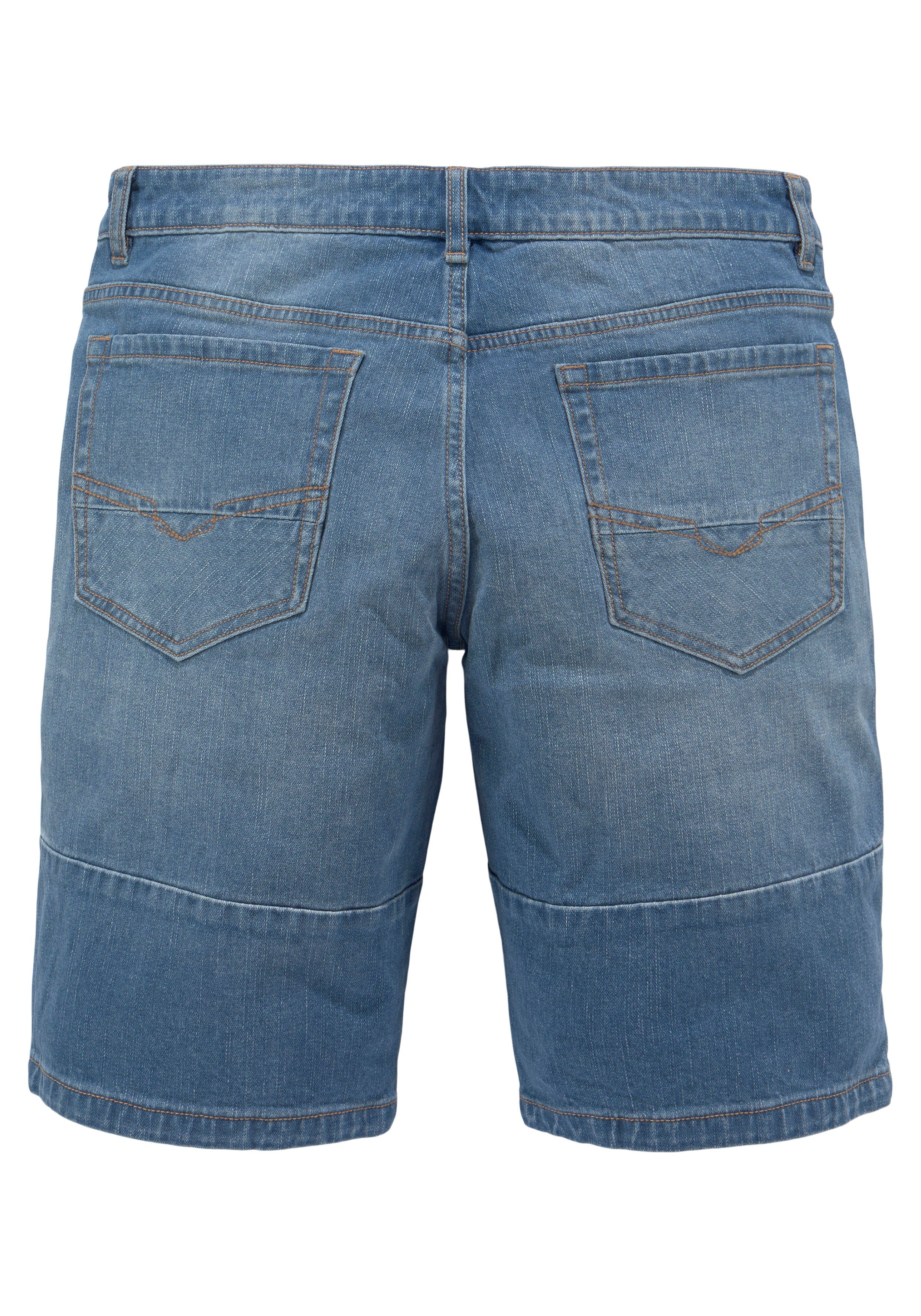 H.I.S Jeansbermuda ontspannen pasvorm, rechte been snit, modieuze gewassen look