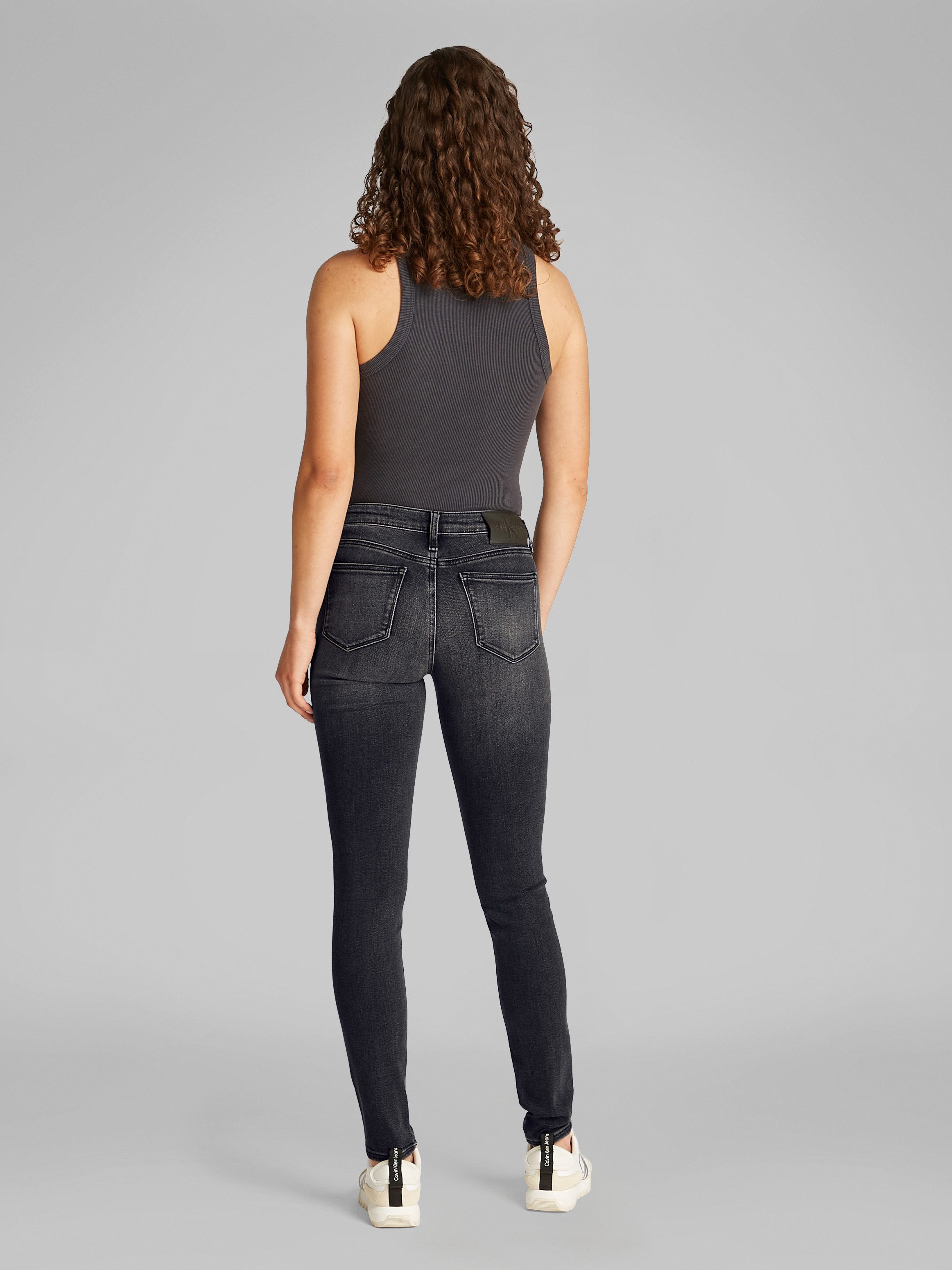 Calvin Klein Skinny fit jeans Mid rise skinny met open knoopsluiting