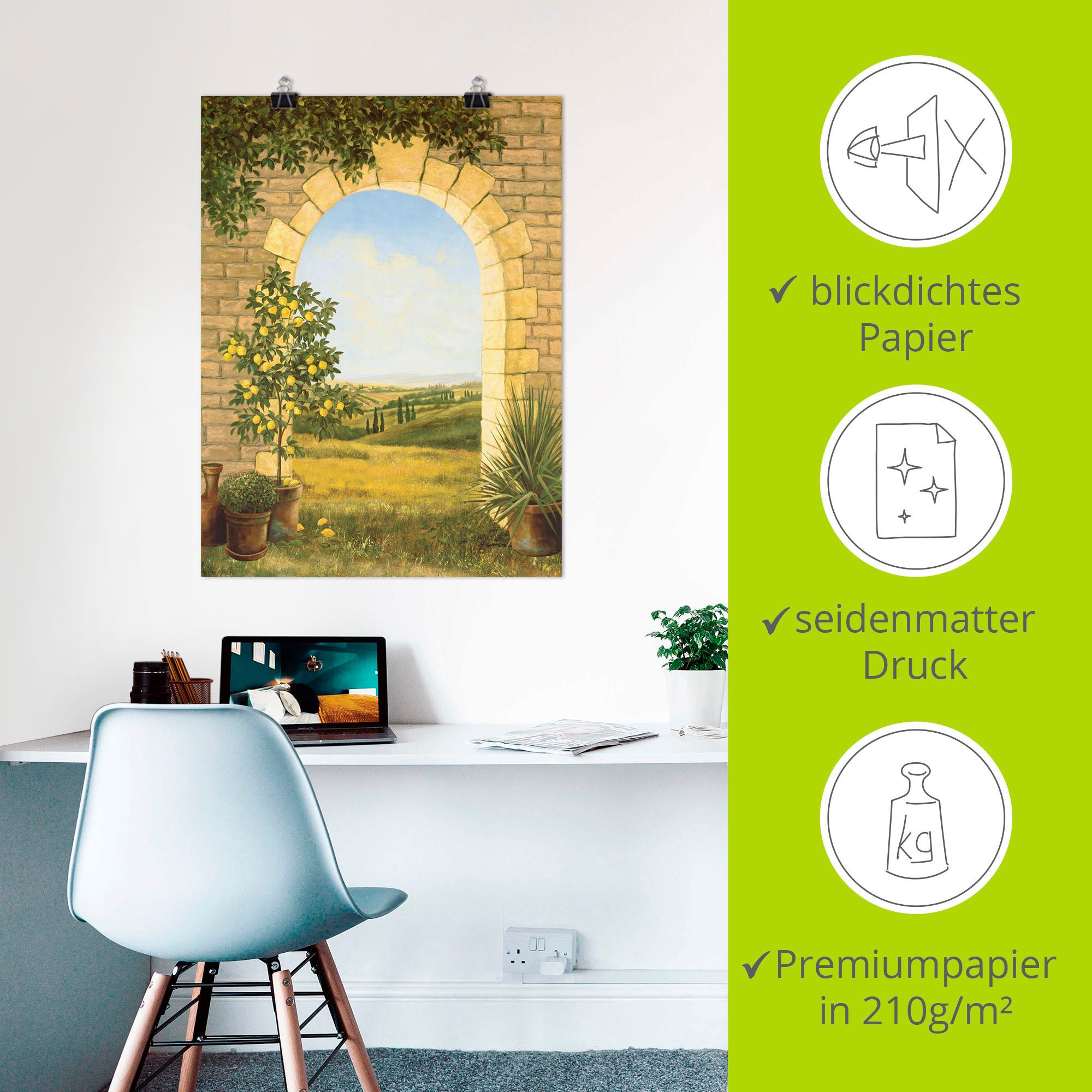 Artland Artprint Citroenboompje voor de boog II als artprint van aluminium, artprint voor buiten, artprint op linnen, poster in verschillende maten. maten