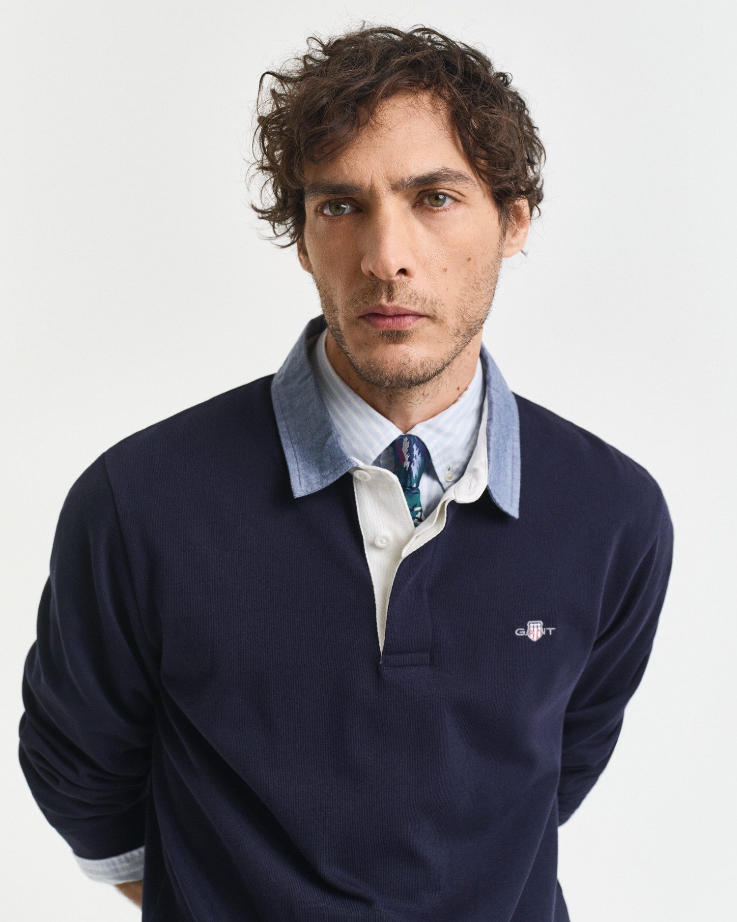 Gant Poloshirt met lange mouwen REG CHAMBRAY HEAVY RUGGER