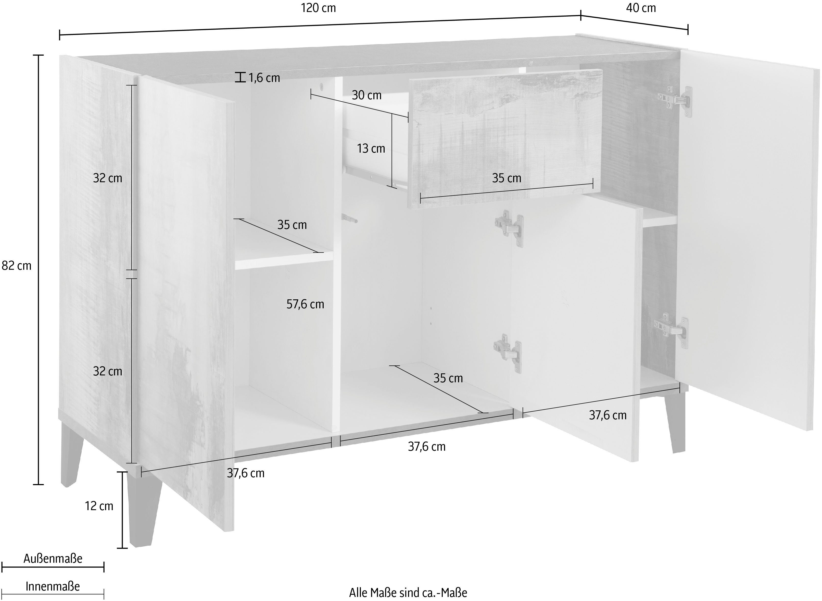 INOSIGN Dressoir SUNRISE Breedte 120 cm