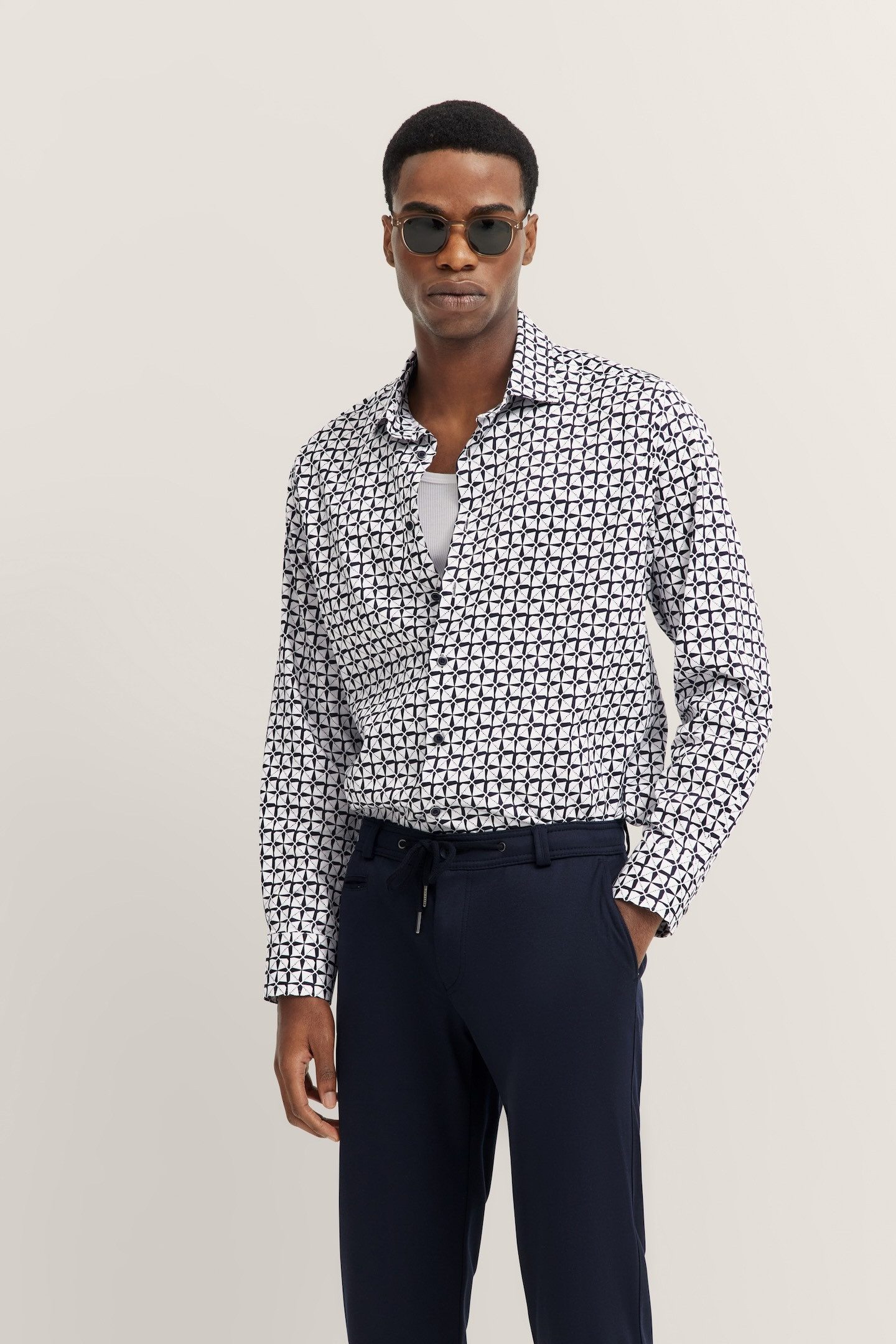Bugatti Overhemd met lange mouwen met hoogwaardige satijnen afwerking heren overhemden maat 4XL blauw