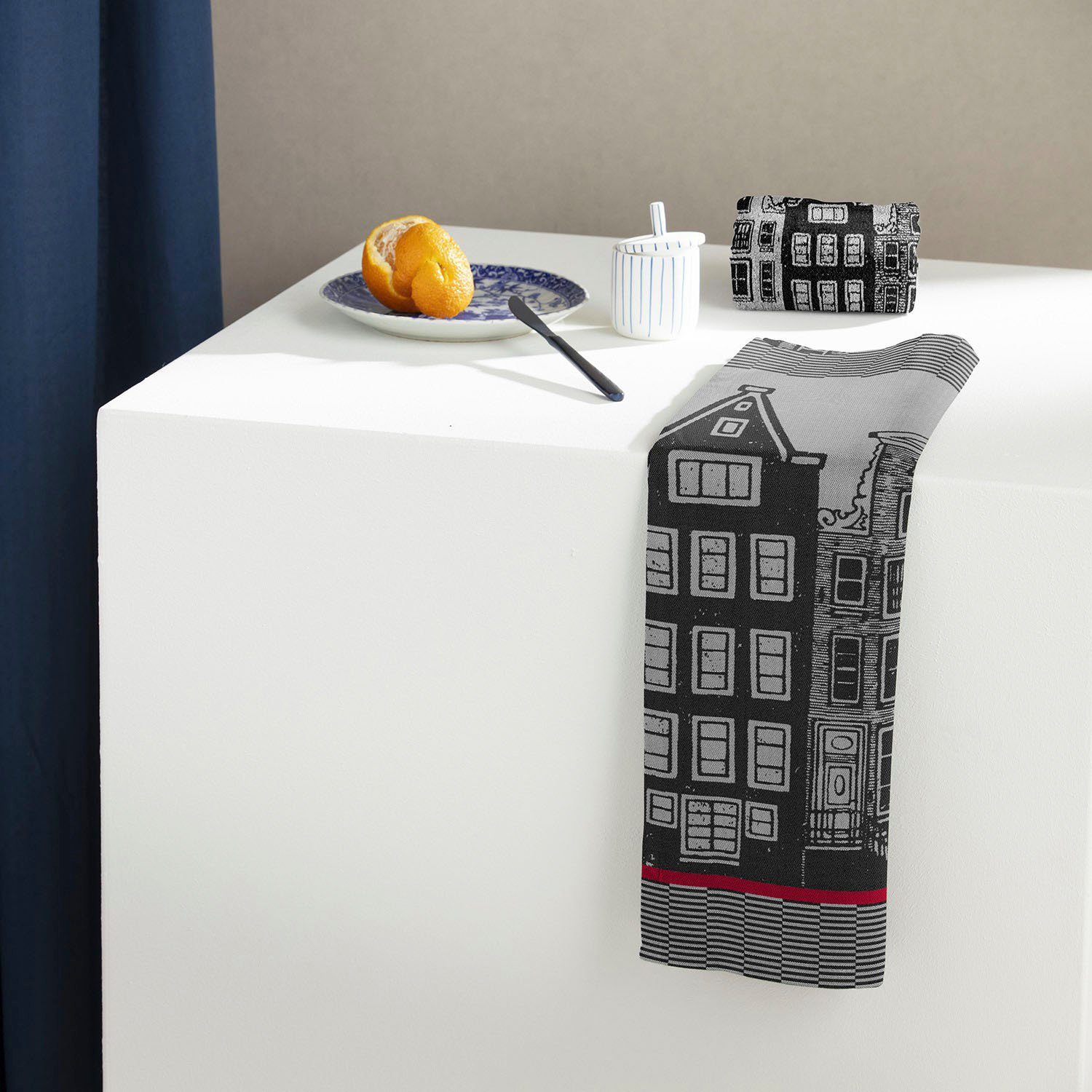 DDDDD Theedoek Canal Jacquard-stof, 60 x 65 cm (set, 6-delig)
