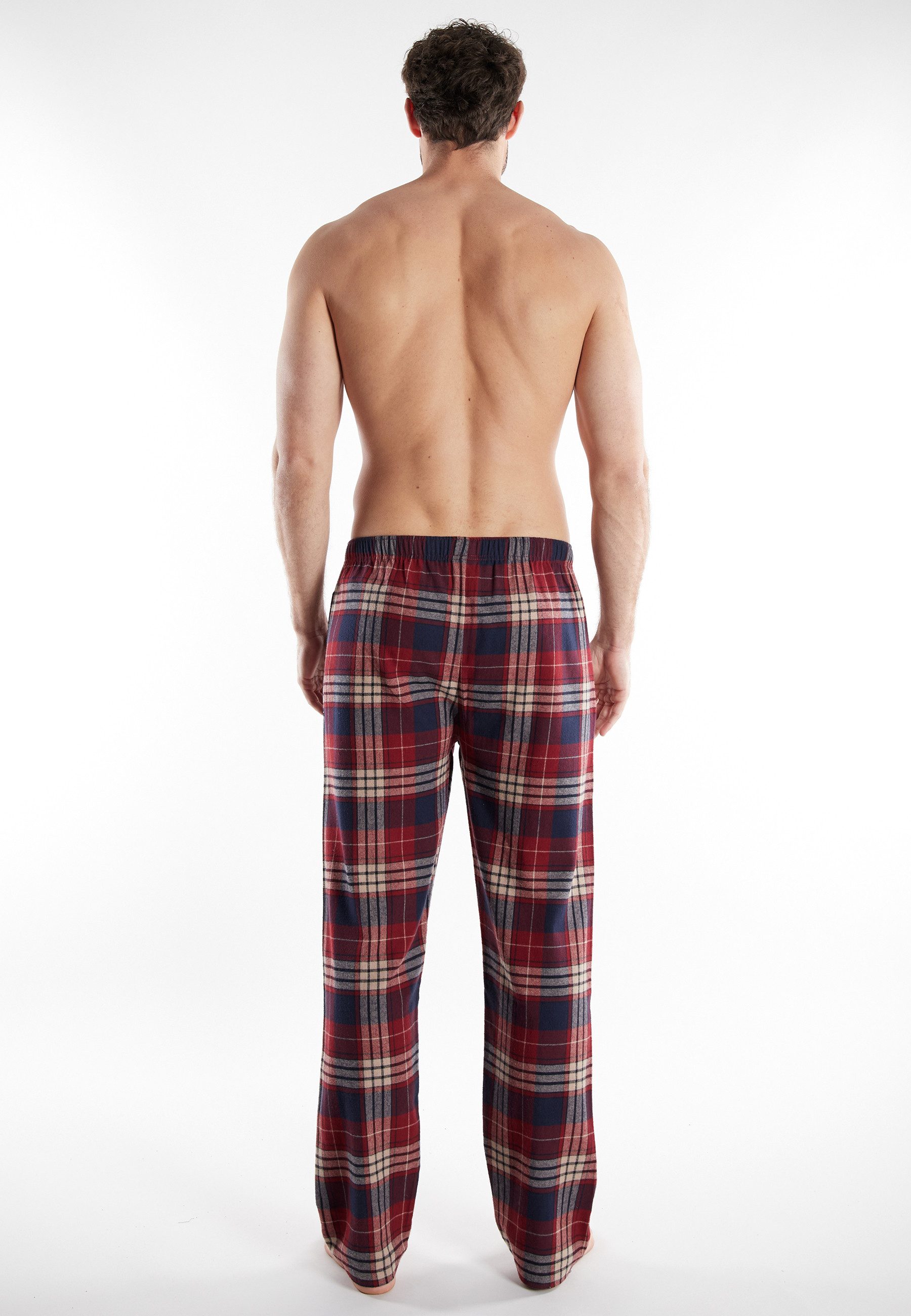 Tom Tailor Pyjamabroek Rhodos met ruitpatroon, elastische band, bindkoord