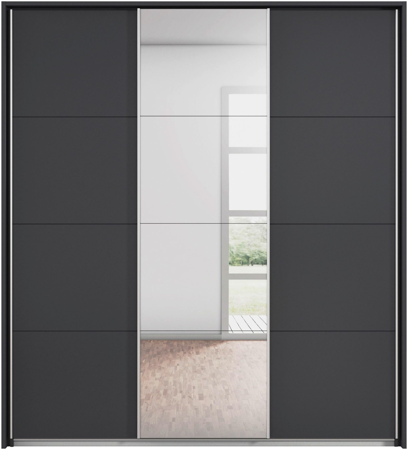 rauch Schuifdeurkast Kledingkast kast garderobe CORTONA met passe-partout en optionele verlichting inclusief indeling 2 boxen en planken