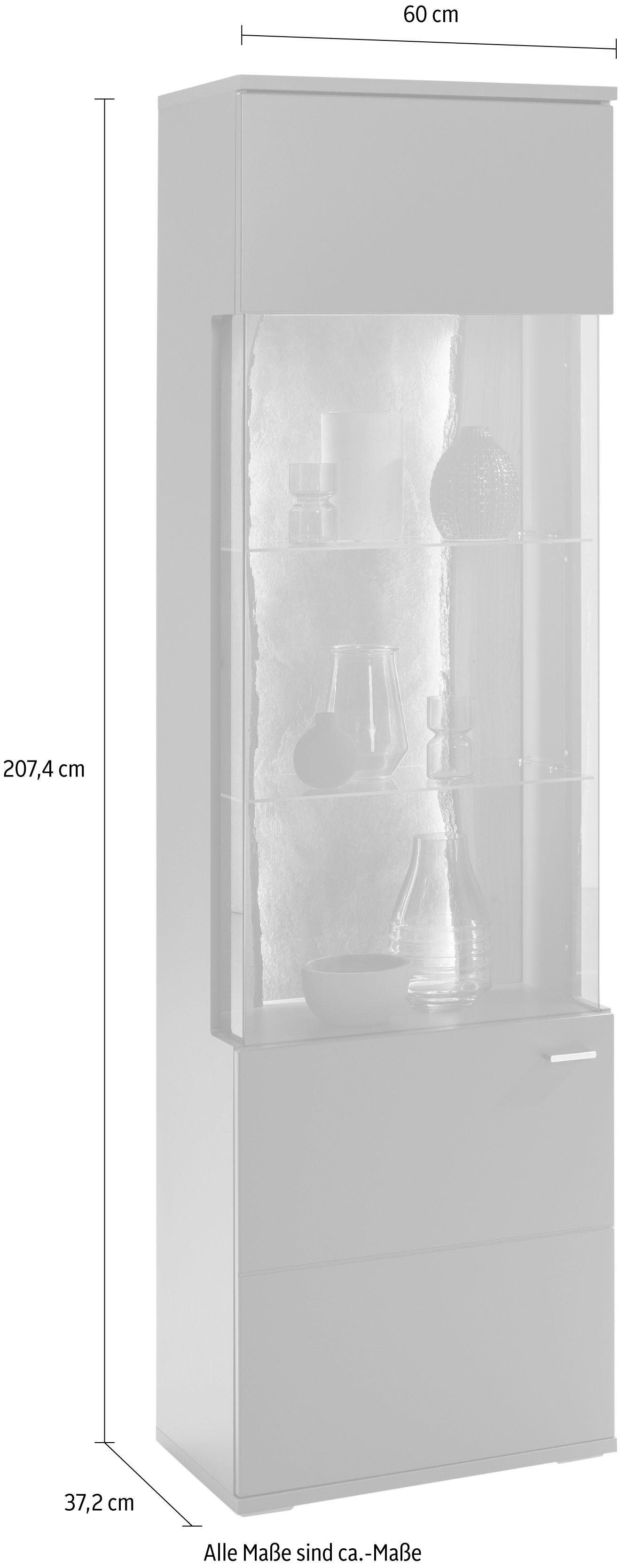 set one by Musterring Vitrinekast Tacoma Type 01, hoogte 207, 4 cm, met getinte glasdeur