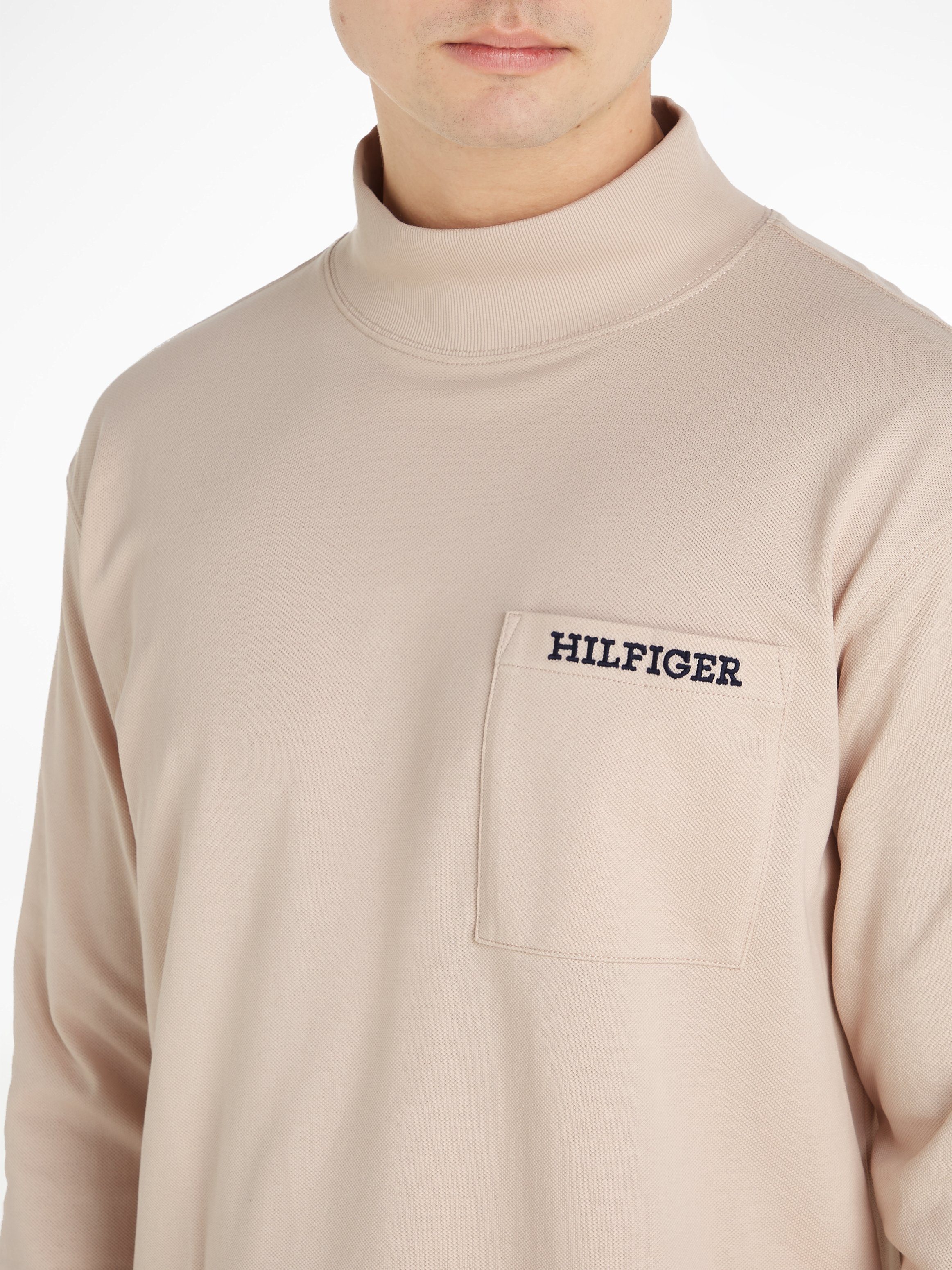 Tommy Hilfiger Shirt met lange mouwen MONOTYPE PIQUE POCKET LS TEE