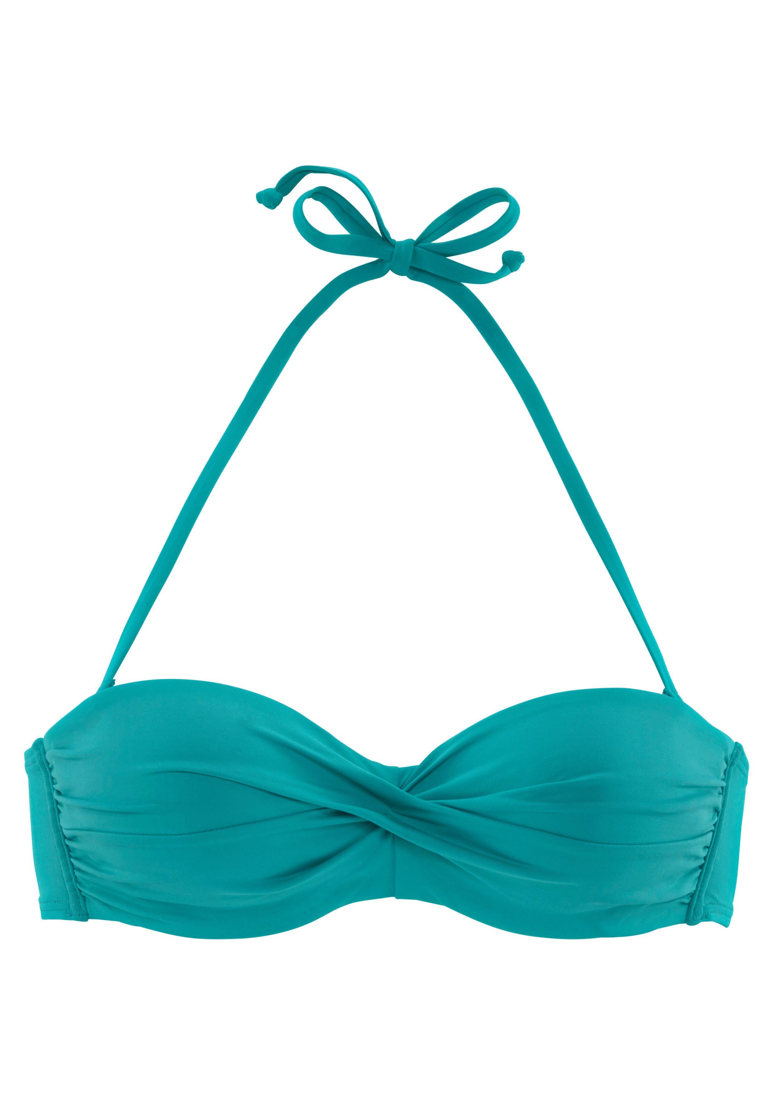 s.Oliver RED LABEL Beachwear Bandeau-bikinitop Spain in effen kleuren met wikkel-look