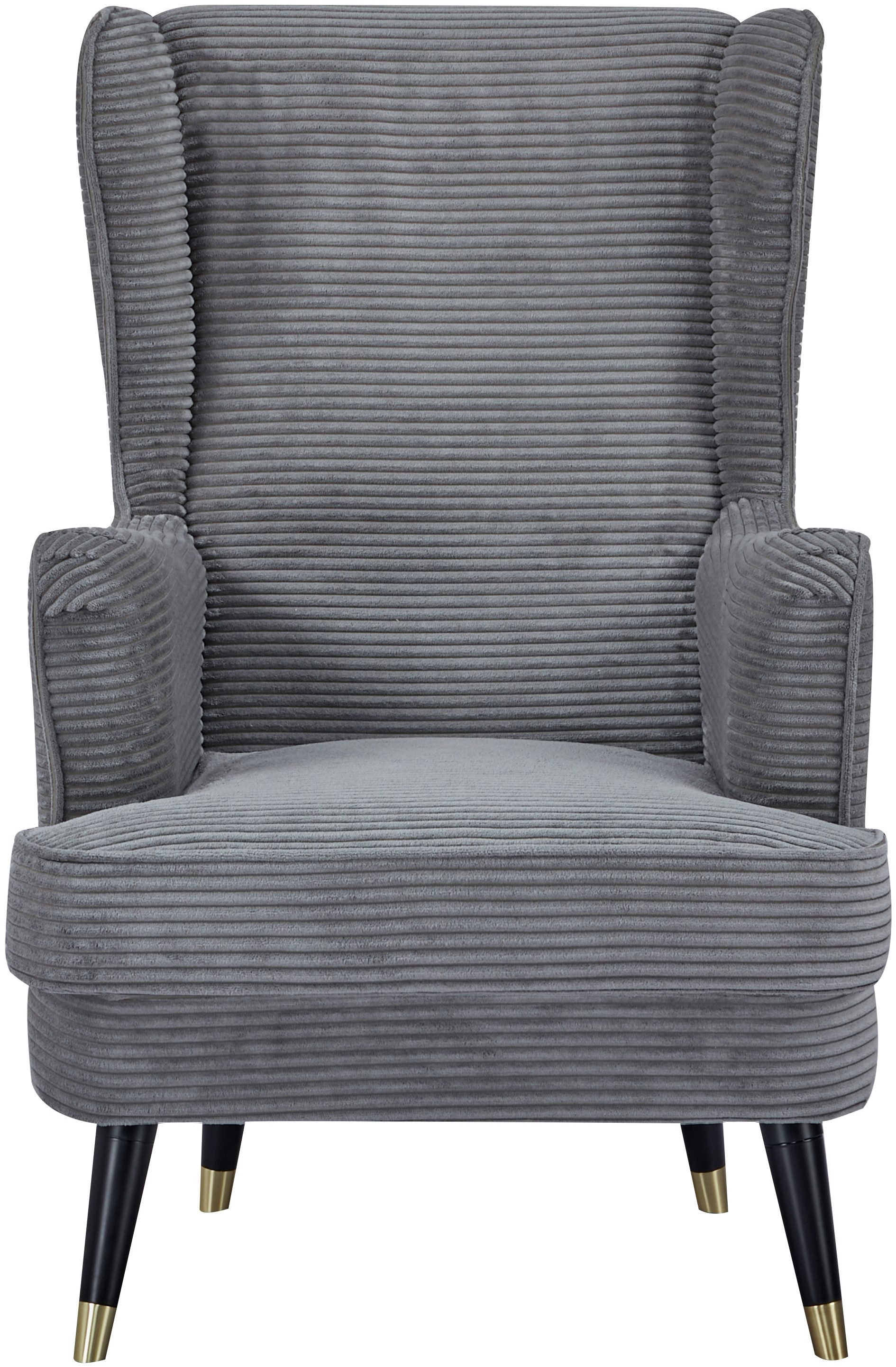 Home affaire Oorfauteuil ZILLER, TV-stoel, vrij in de ruimte te plaatsen, in cord en fluweel
