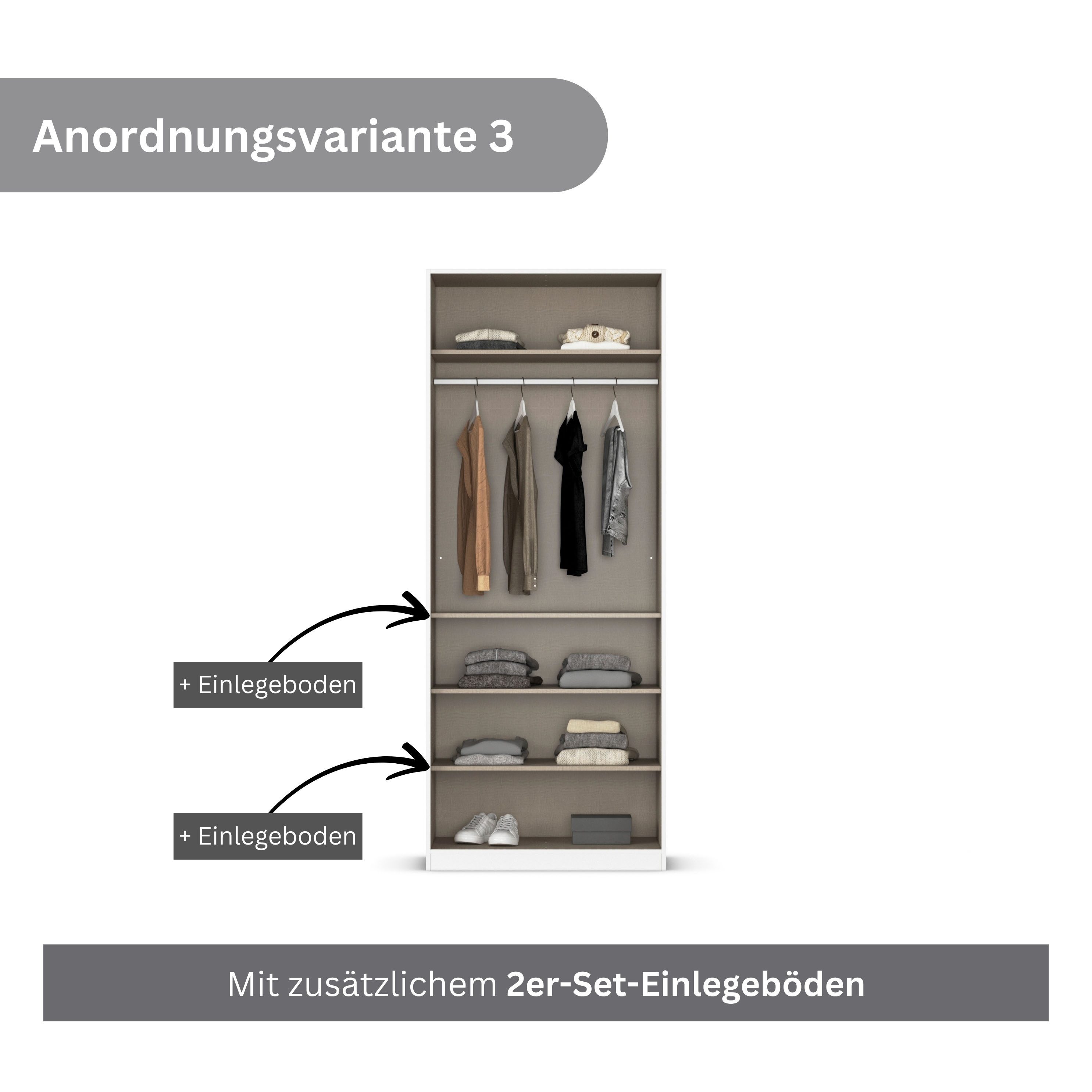 rauch Draaideurkast Kledingkasten kast garderobe AGORDO met glazen front doordachte binnenuitrusting, in 6 breedtes en 2 hoogtes made in germany