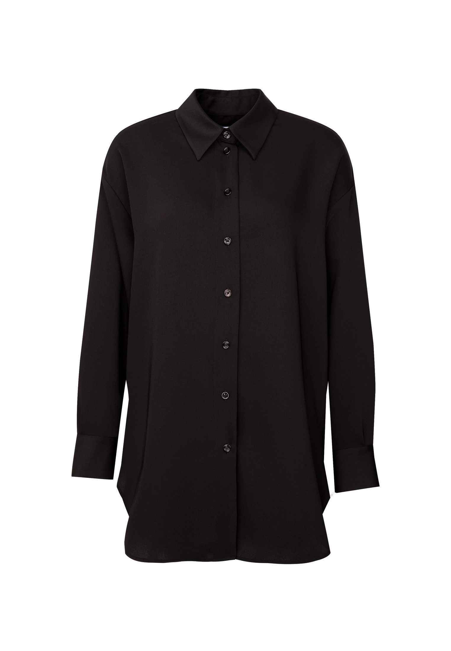 seidensticker Lange blouse Zwarte roos Lange mouwen kraag uni