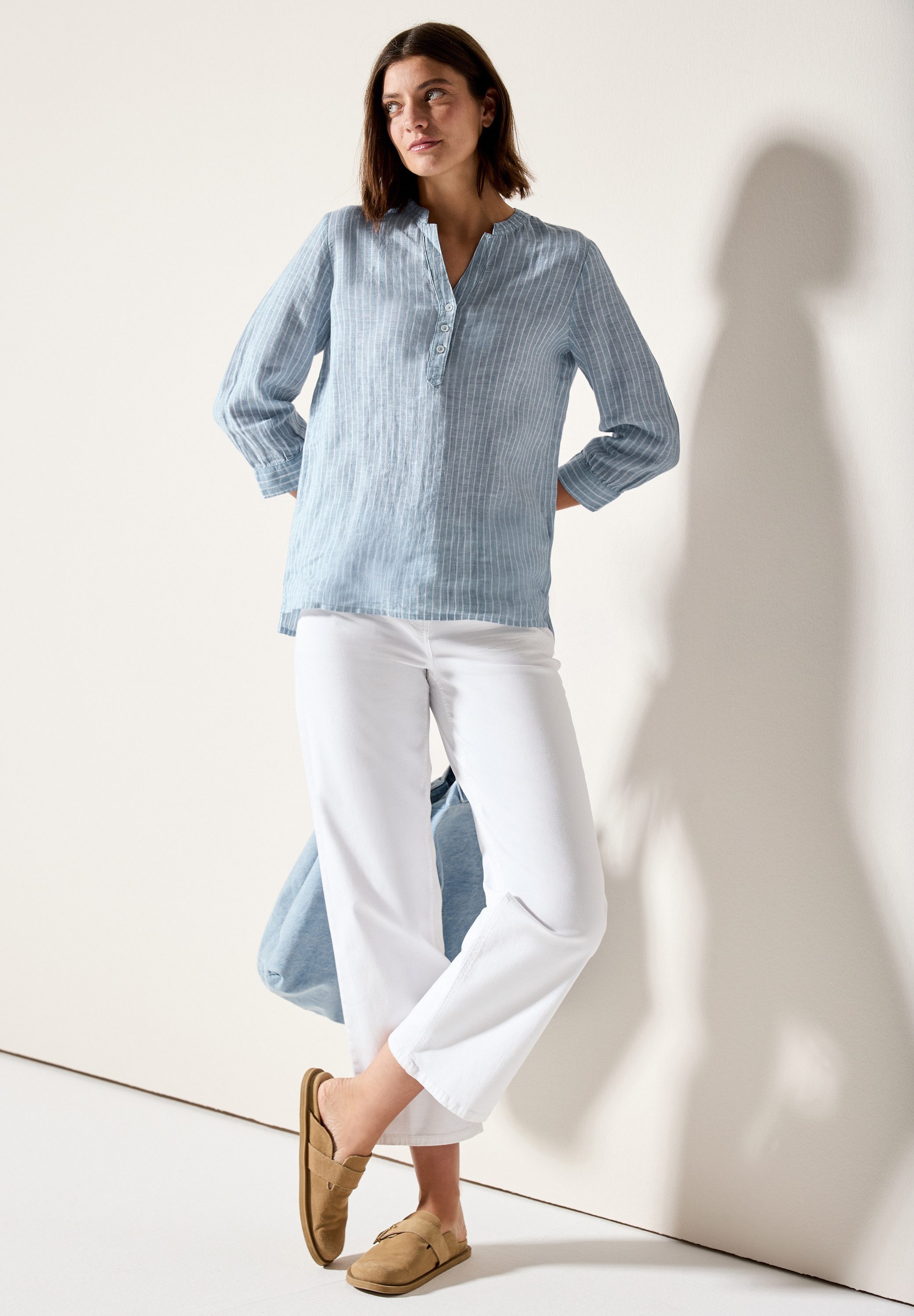 Cecil Blouse zonder sluiting in streep-look