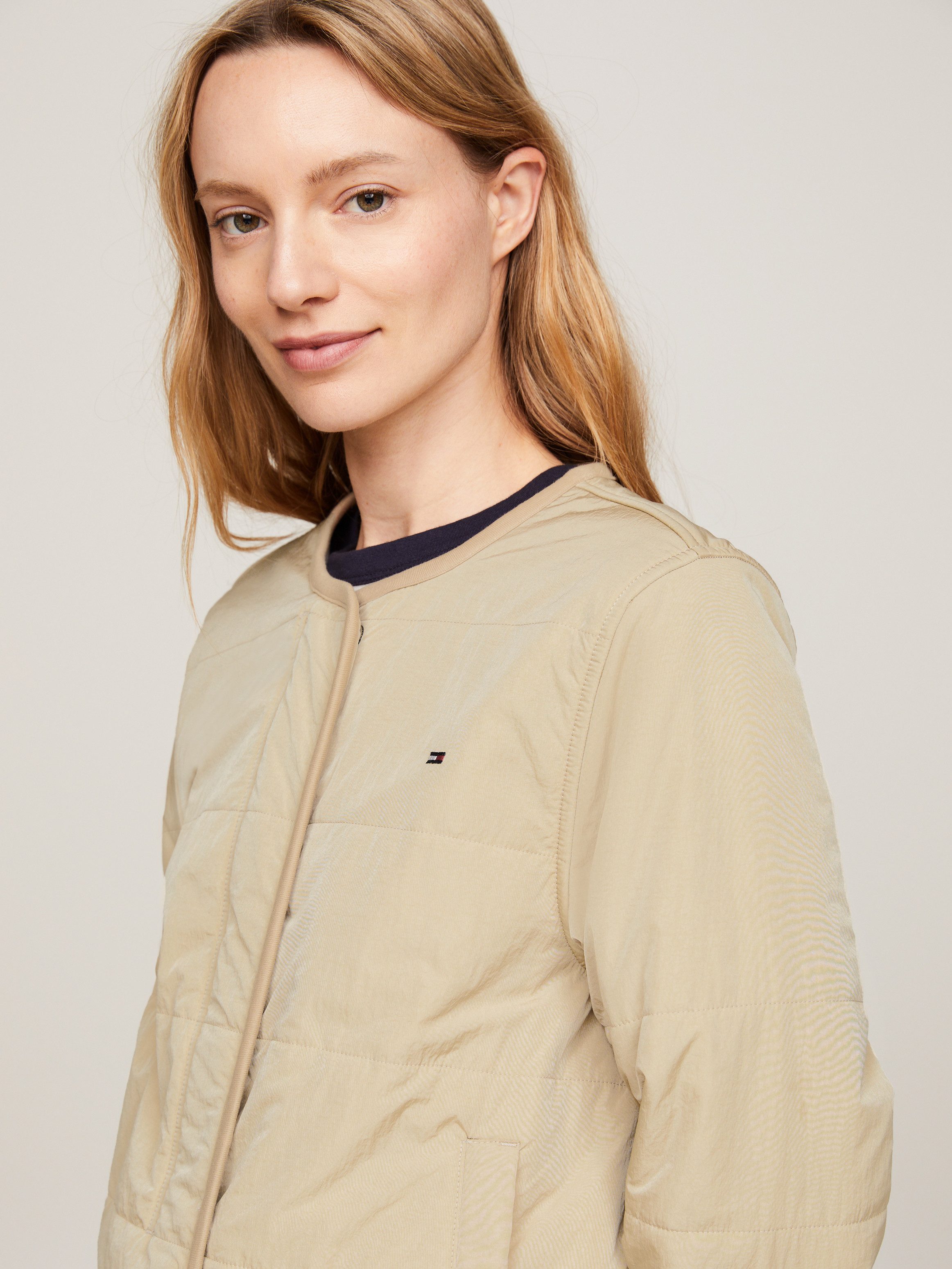 Tommy Hilfiger Gewatteerde jas JERSEY LINED JACKET met tommy jeans-merklabel