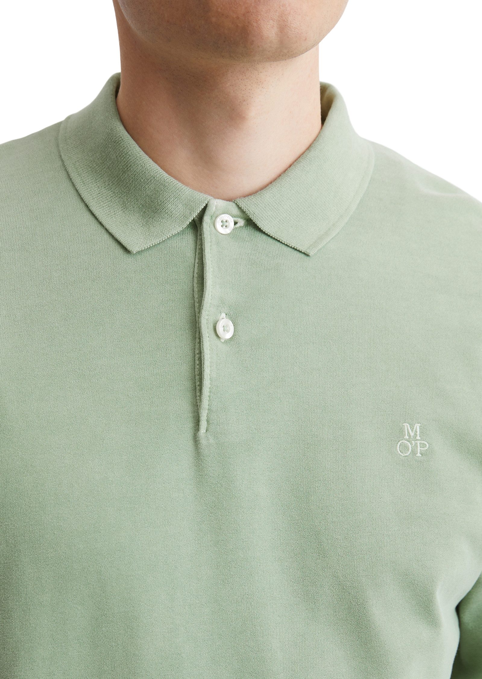 Marc O'Polo Poloshirt met lange mouwen in washed-look