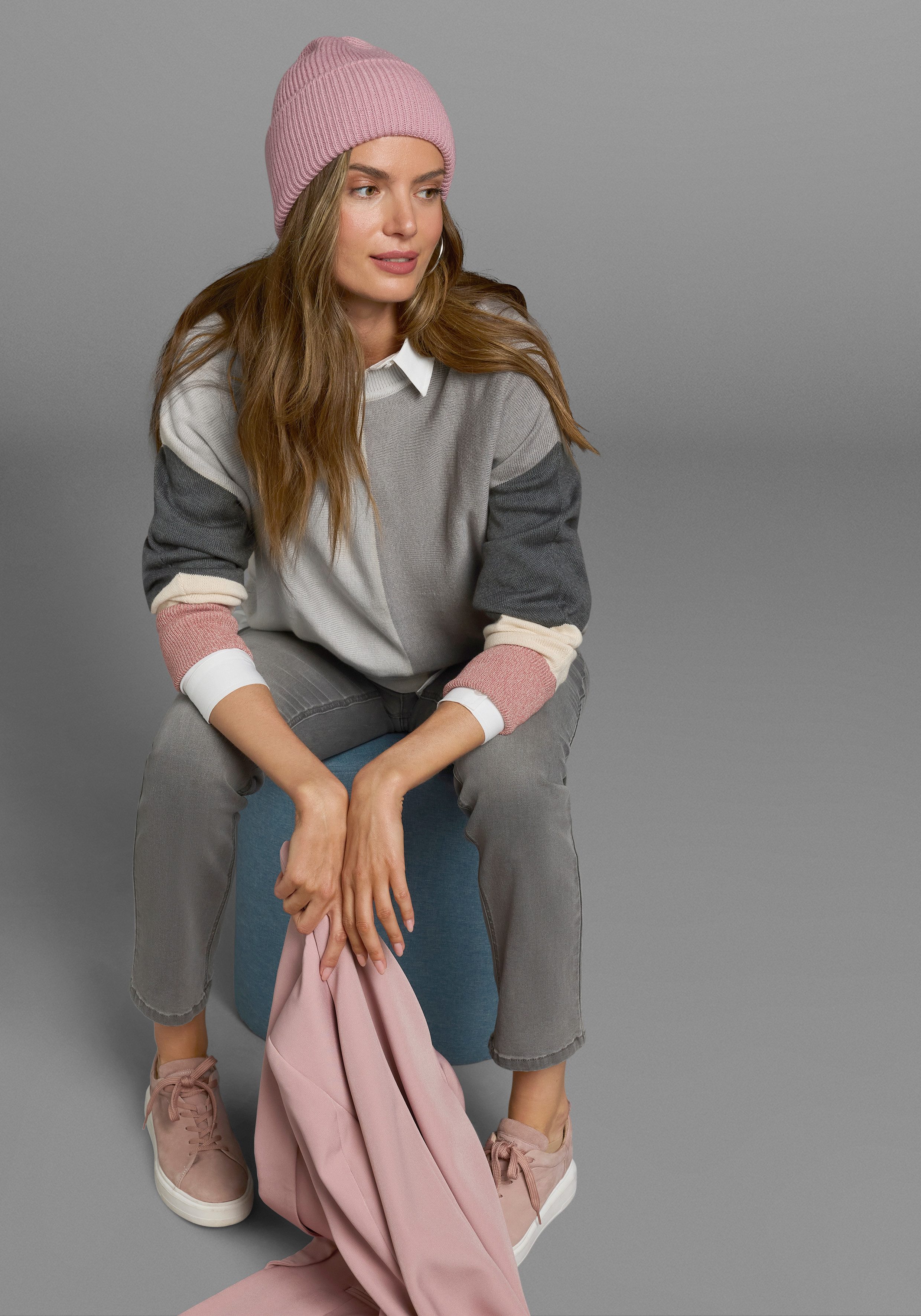 Boysen's Trui met ronde hals met modieuze pastel-colourblocking nieuwe kleur