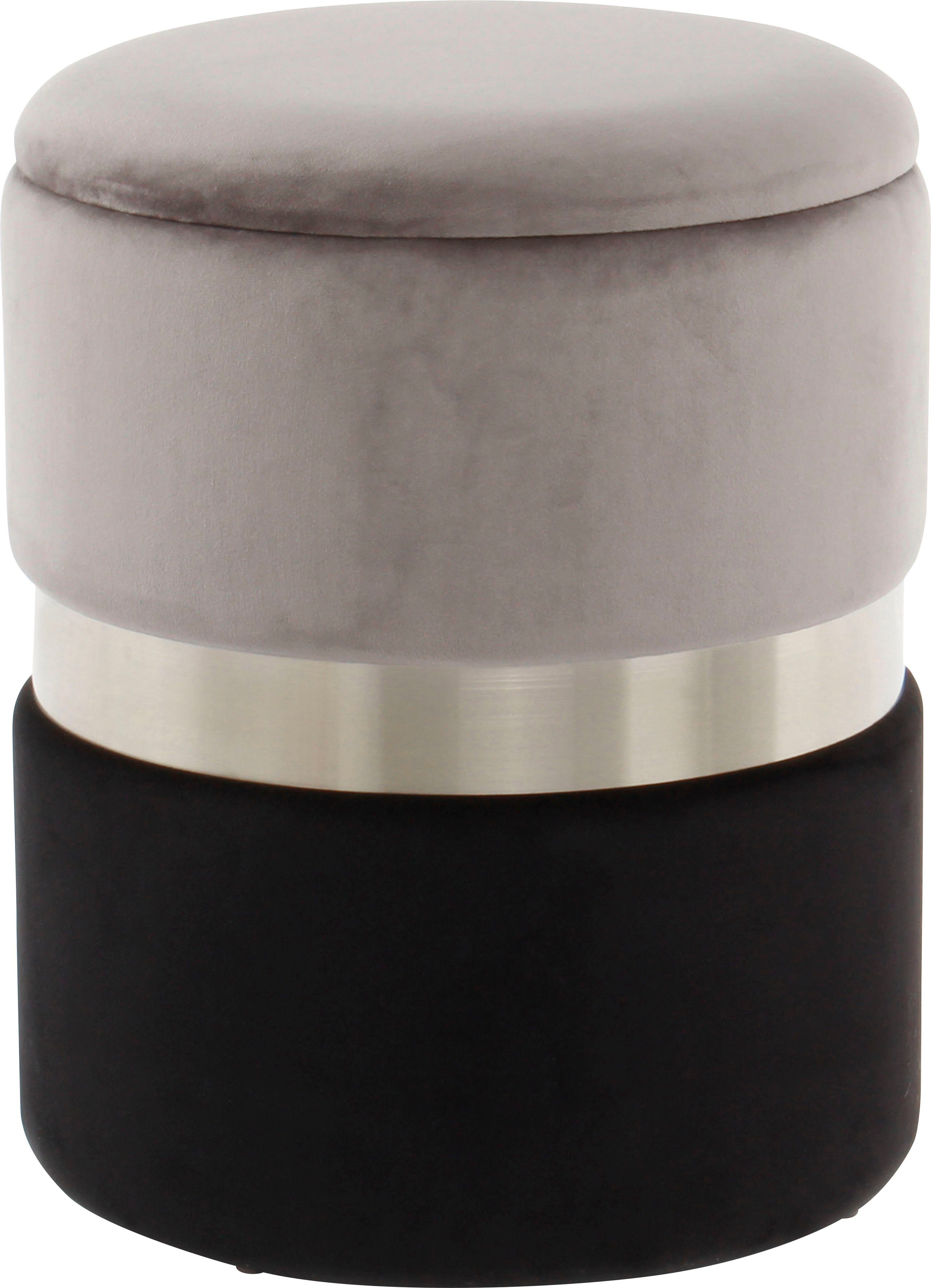 Kayoom Hocker met bergruimte Kruk Zora 125 2-delige set, fluweelzachte stof bekleding, ronde elegante vorm (set, 2 stuks)