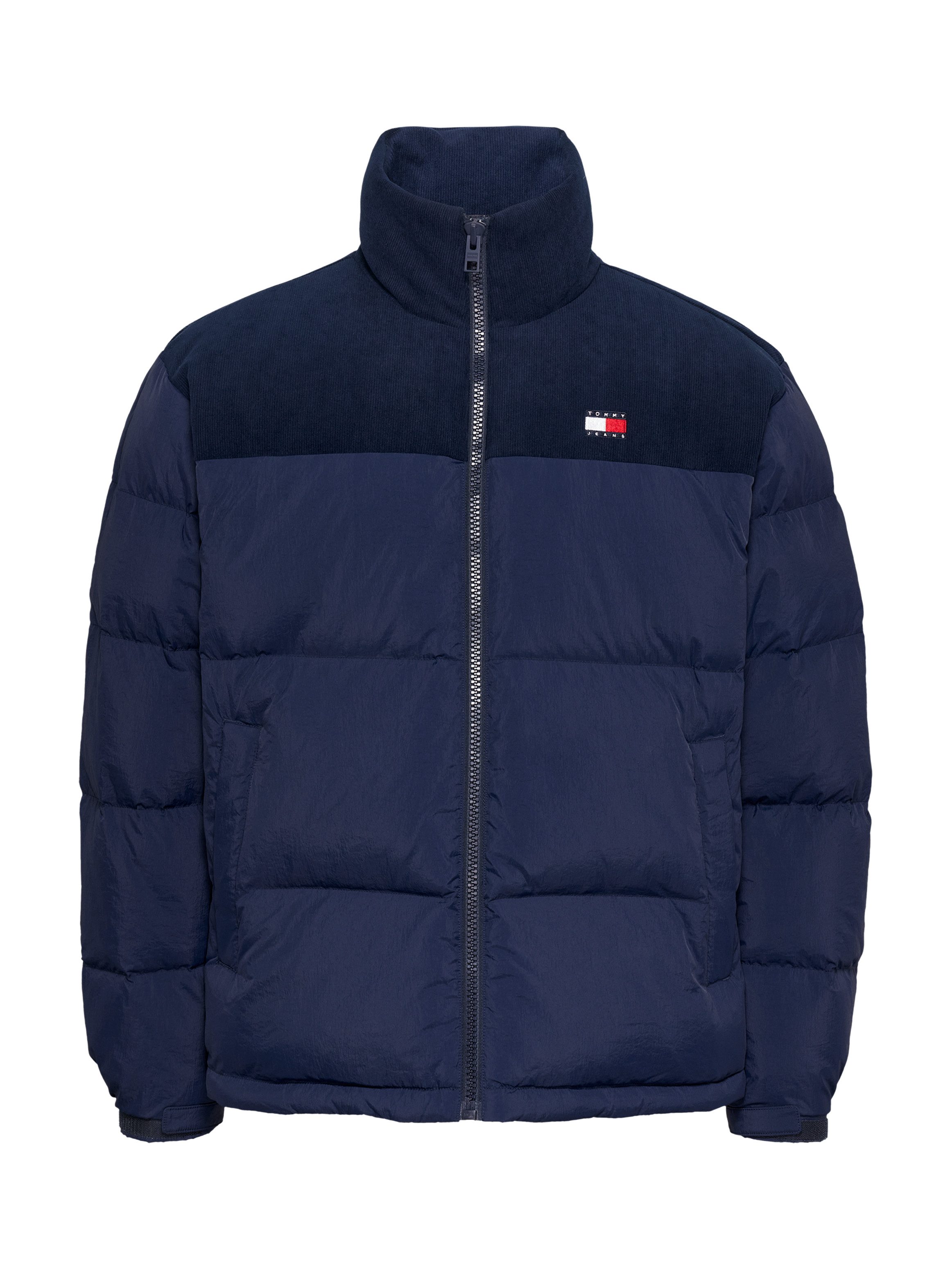 TOMMY JEANS Gewatteerde jas TJM CORD MIX ALASKA PUFFER met cord-inzetten op borst en schouders