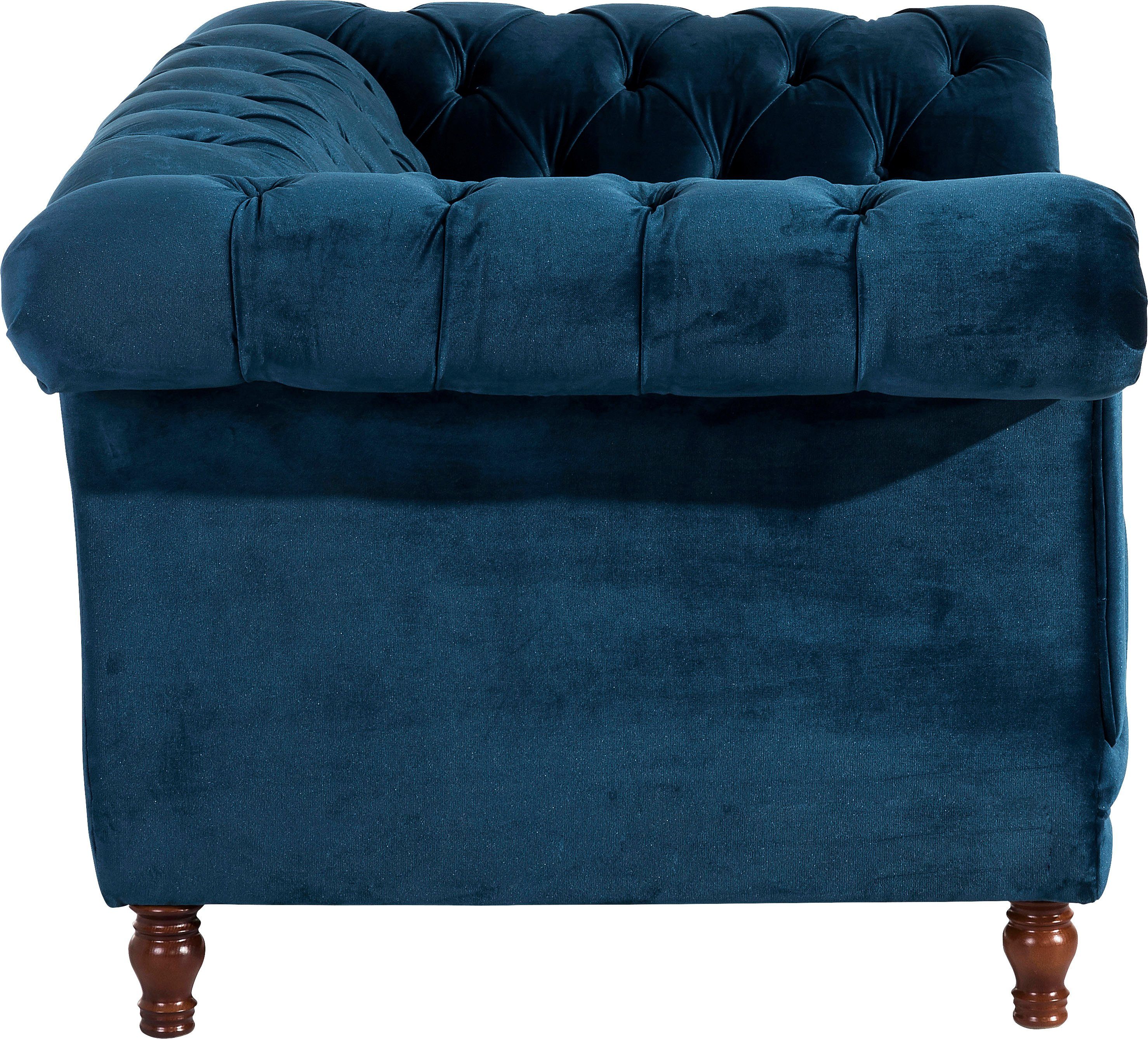 Max Winzer® Loveseat Isabelle, loungestoel Capitonnage & gedraaide poten in beuken notenkleur, breedte 167 cm