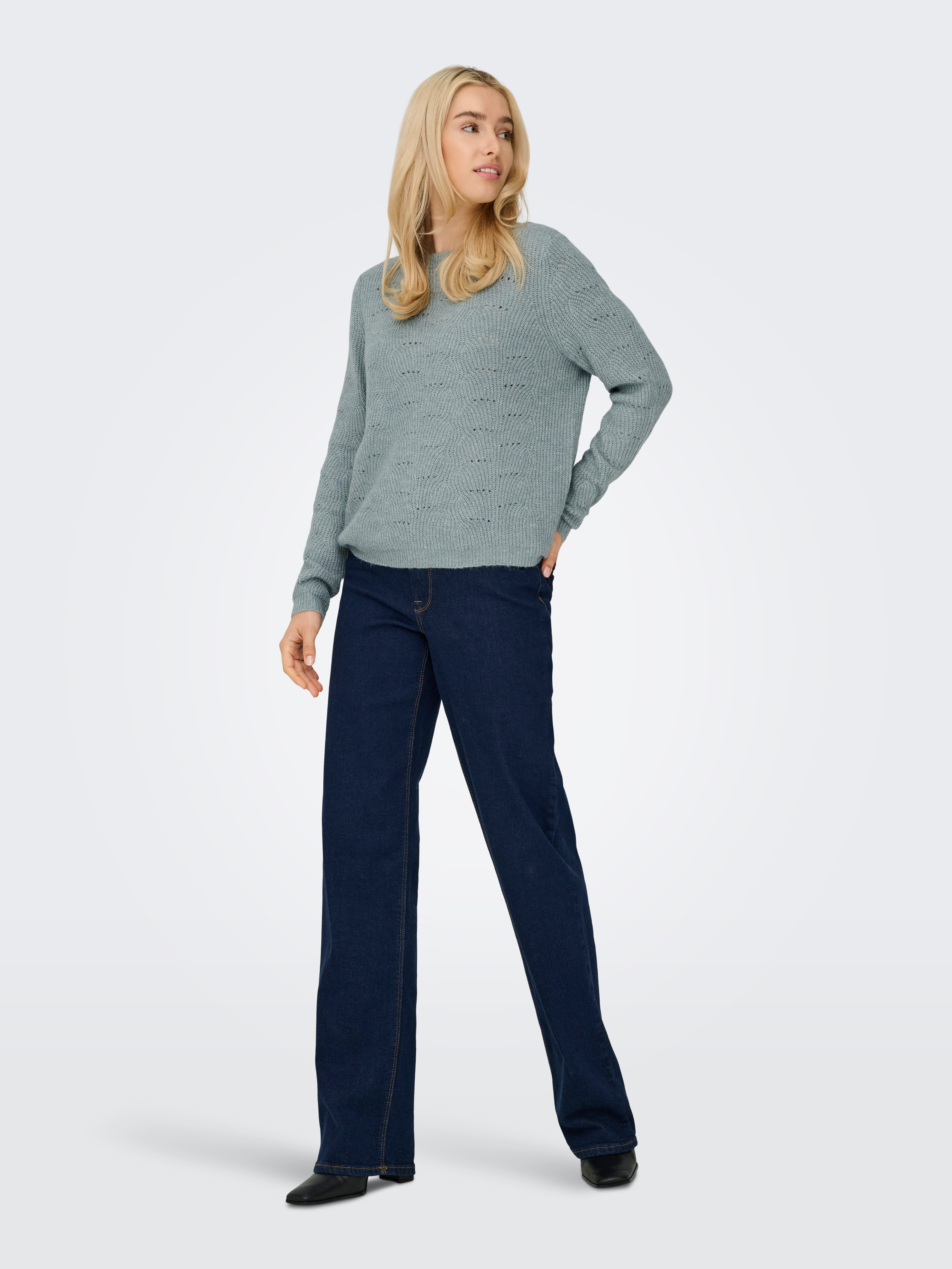 Only Trui met ronde hals ONLLOLLI L/S PULLOVER KNT NOOS