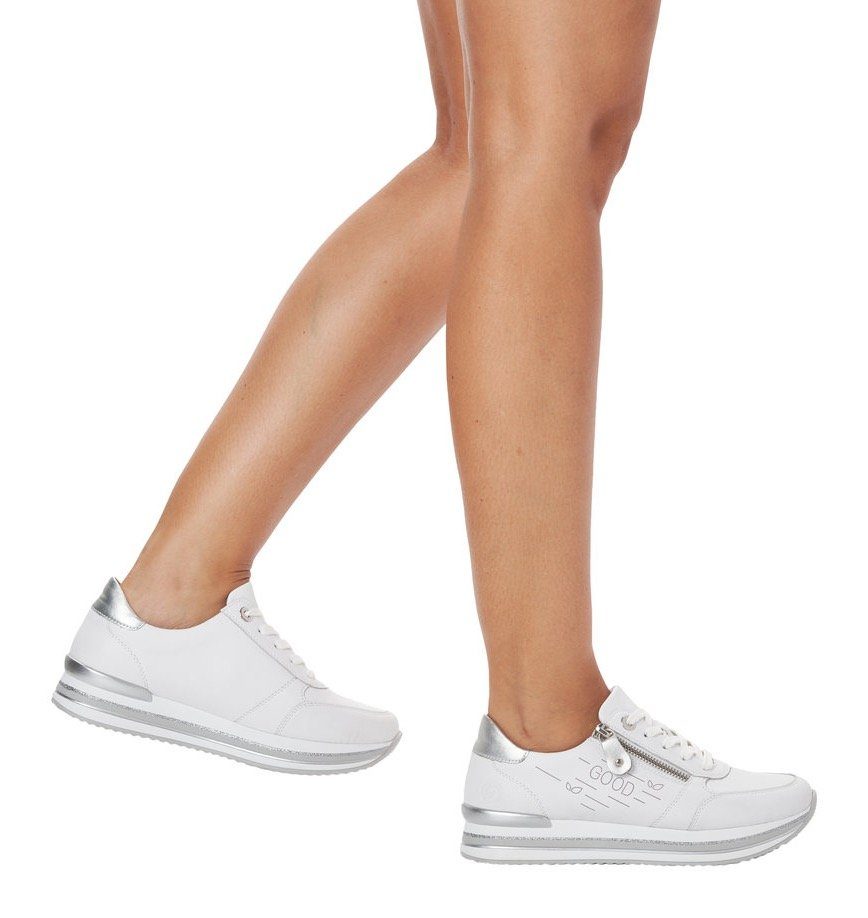 Remonte Plateausneakers met tweekleurige zool, vrijetijdsschoen, lage schoen, veterschoen