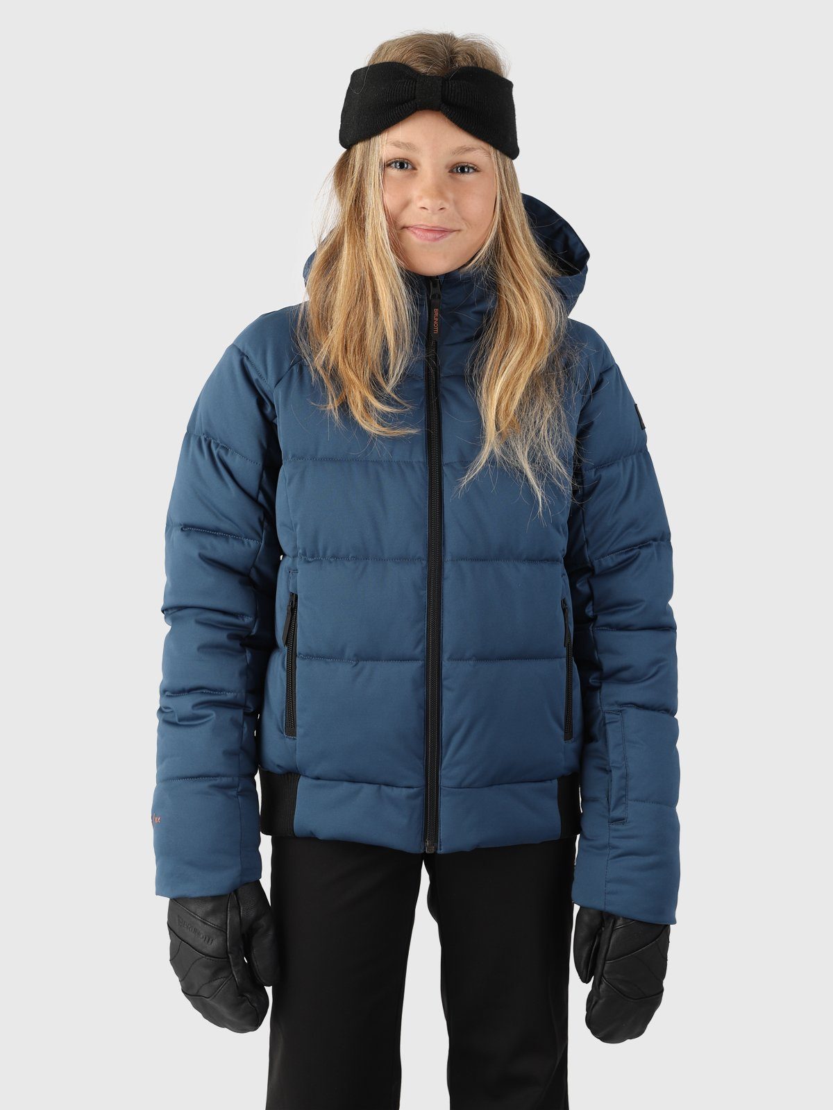 Brunotti ski-jack Suncrown donkerblauw Skijack Meisjes Polyester Capuchon 152