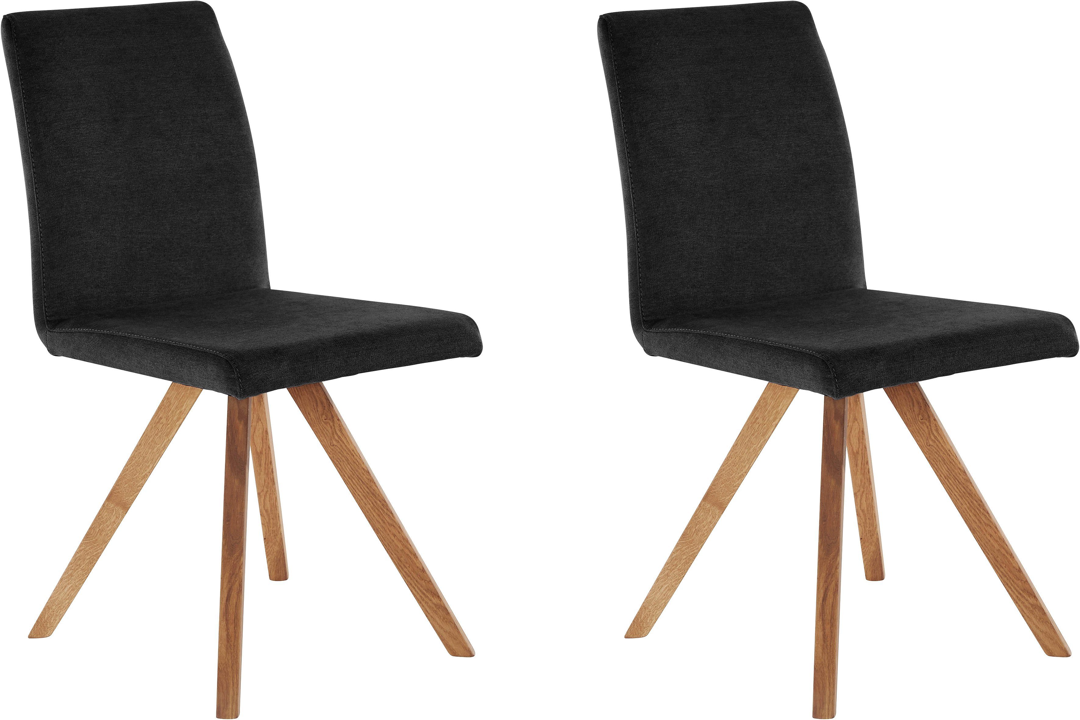 Home affaire Kuipstoel Rio Bekleding van imitatieleer of structuurstof en het frame is geolied eiken (2 stuks)