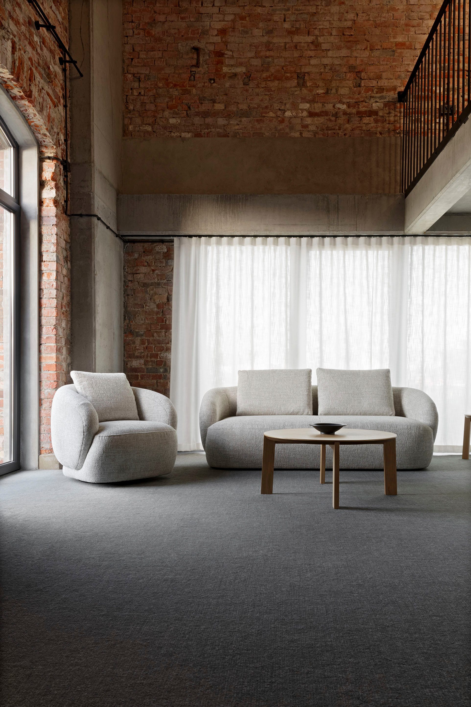FLEXLUX 3-zitsbank Torino, rond, bank, driezit Modern, organisch bankontwerp, koudschuim, golfvering