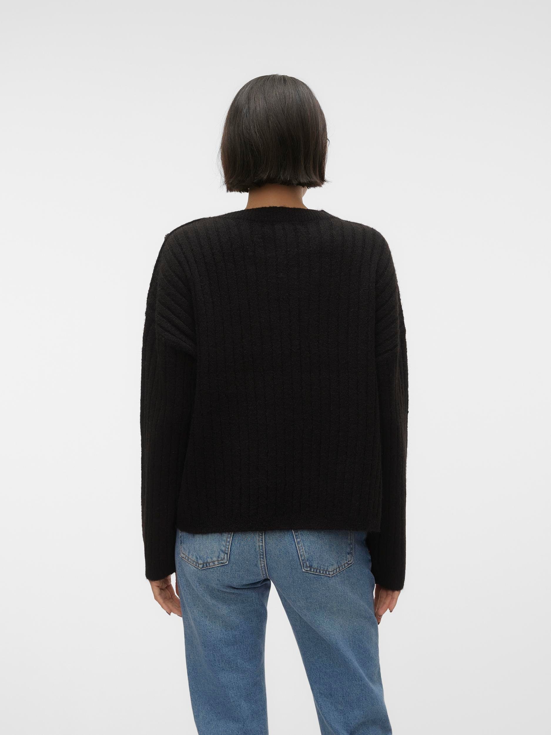 Vero Moda Trui met ronde hals VMELYA LS O-NECK BUTTON PULLOVER GA BOO