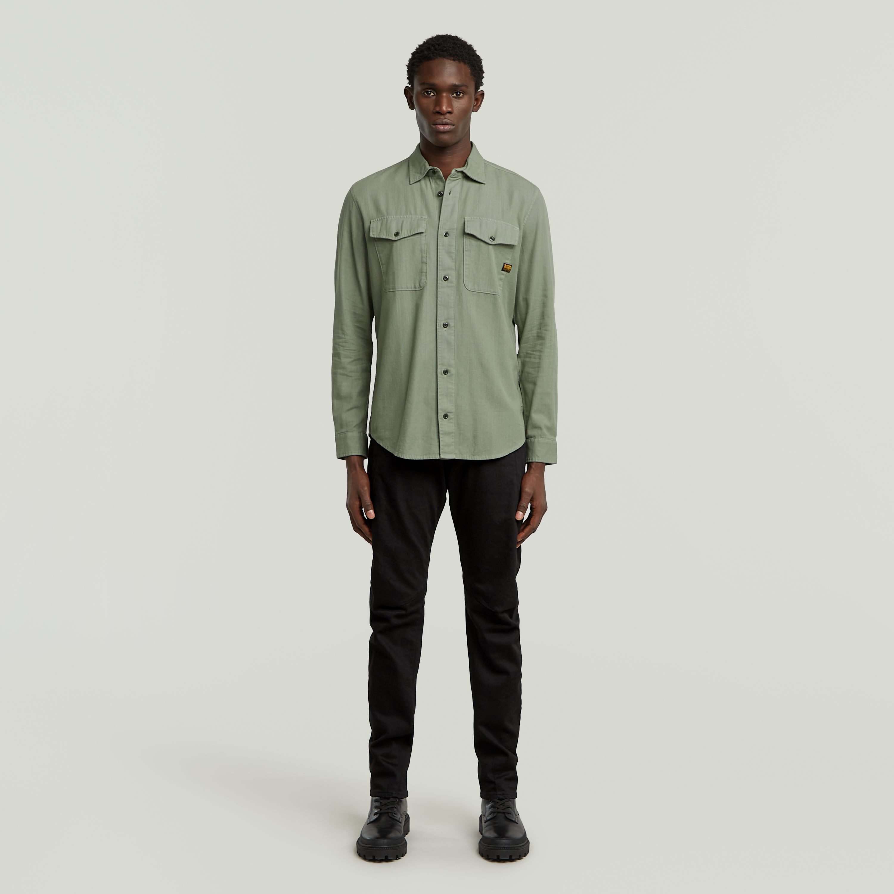 G-Star RAW Jeans overhemd Marine Slim met klepzakken