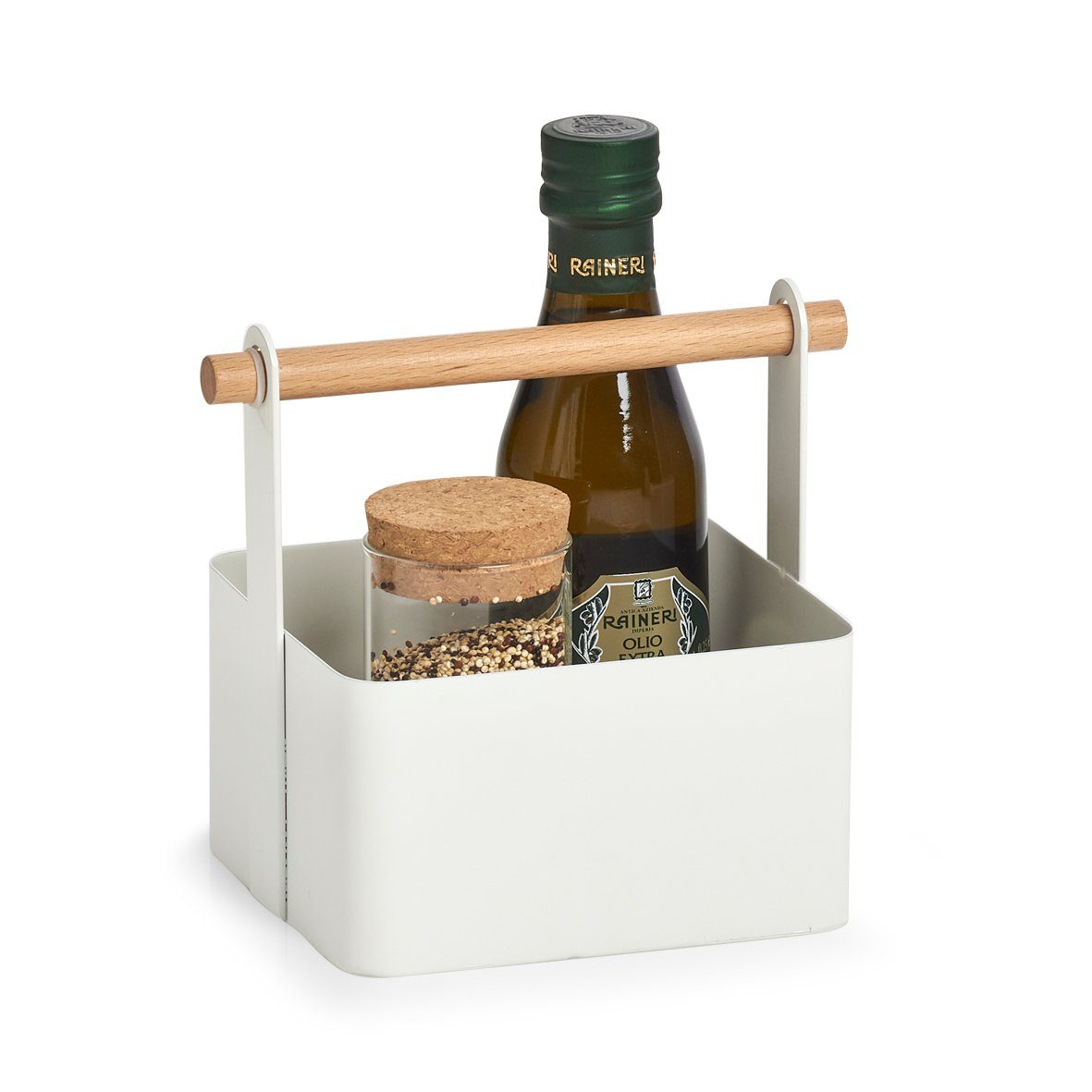 Zeller Present Organizer Opbergmand van metaal/hout, in Scandi design (1 stuk)