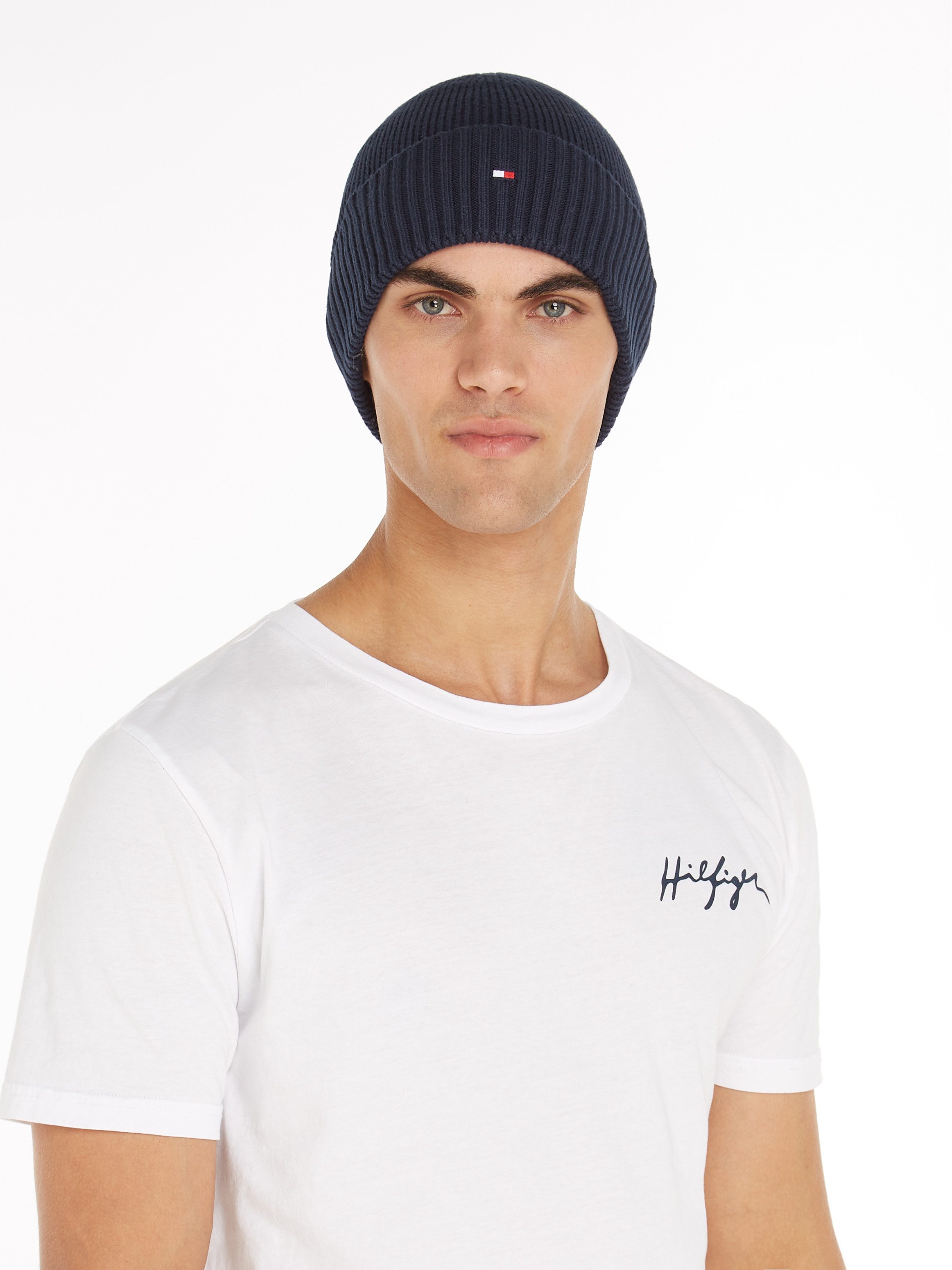 Tommy Hilfiger Gebreide muts TH FLAG PIMA COTTON BEANIE