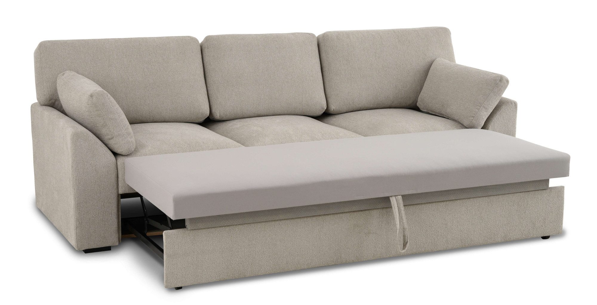 Home affaire 3-zitsbank Citry Breedte 233 cm, chenille, met bedfunctie, ligoppervlak 144x190 cm