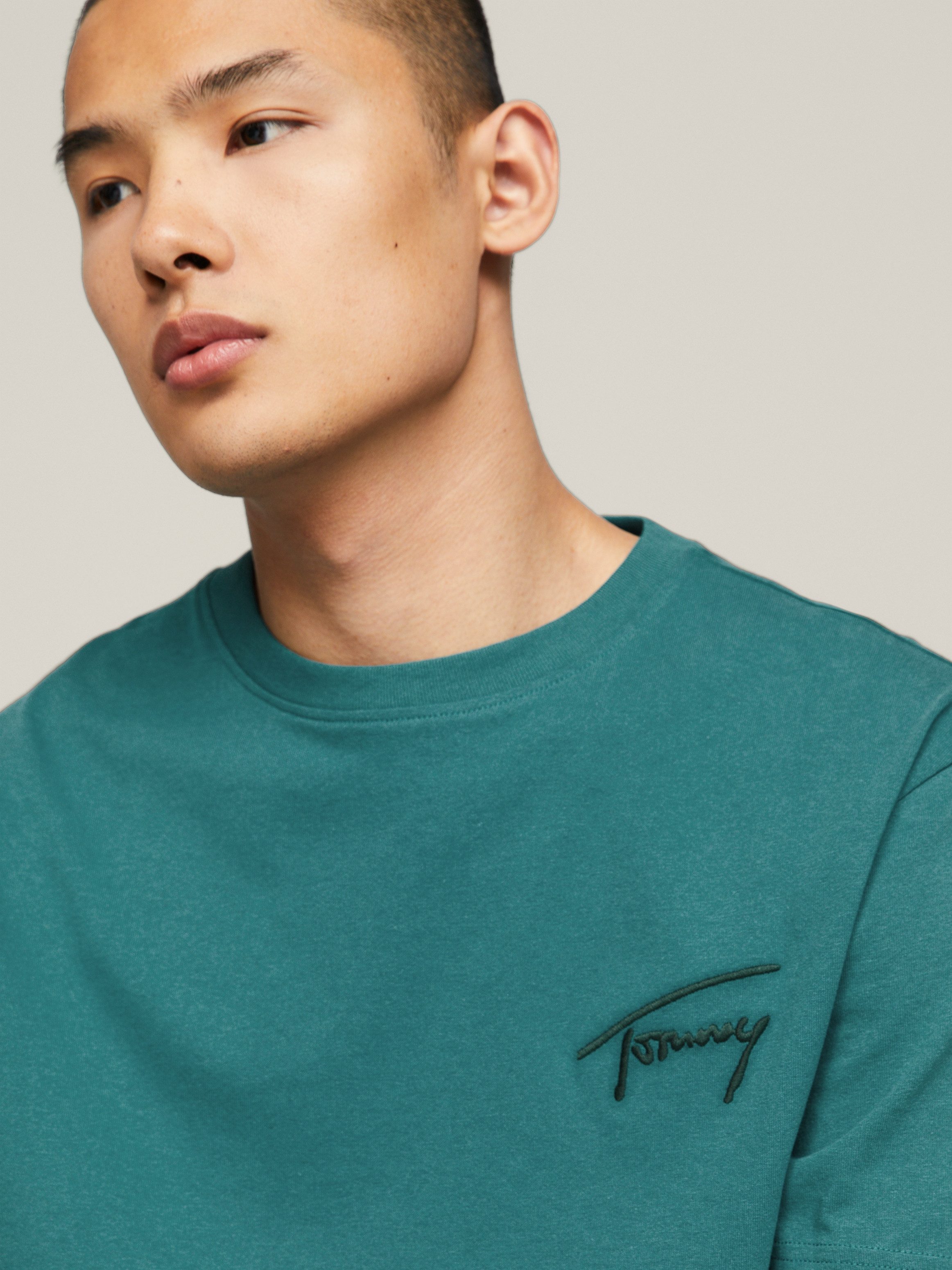 TOMMY JEANS T-shirt TJM REG SIGNATURE TEE EXT met geborduurd handtekening-logo