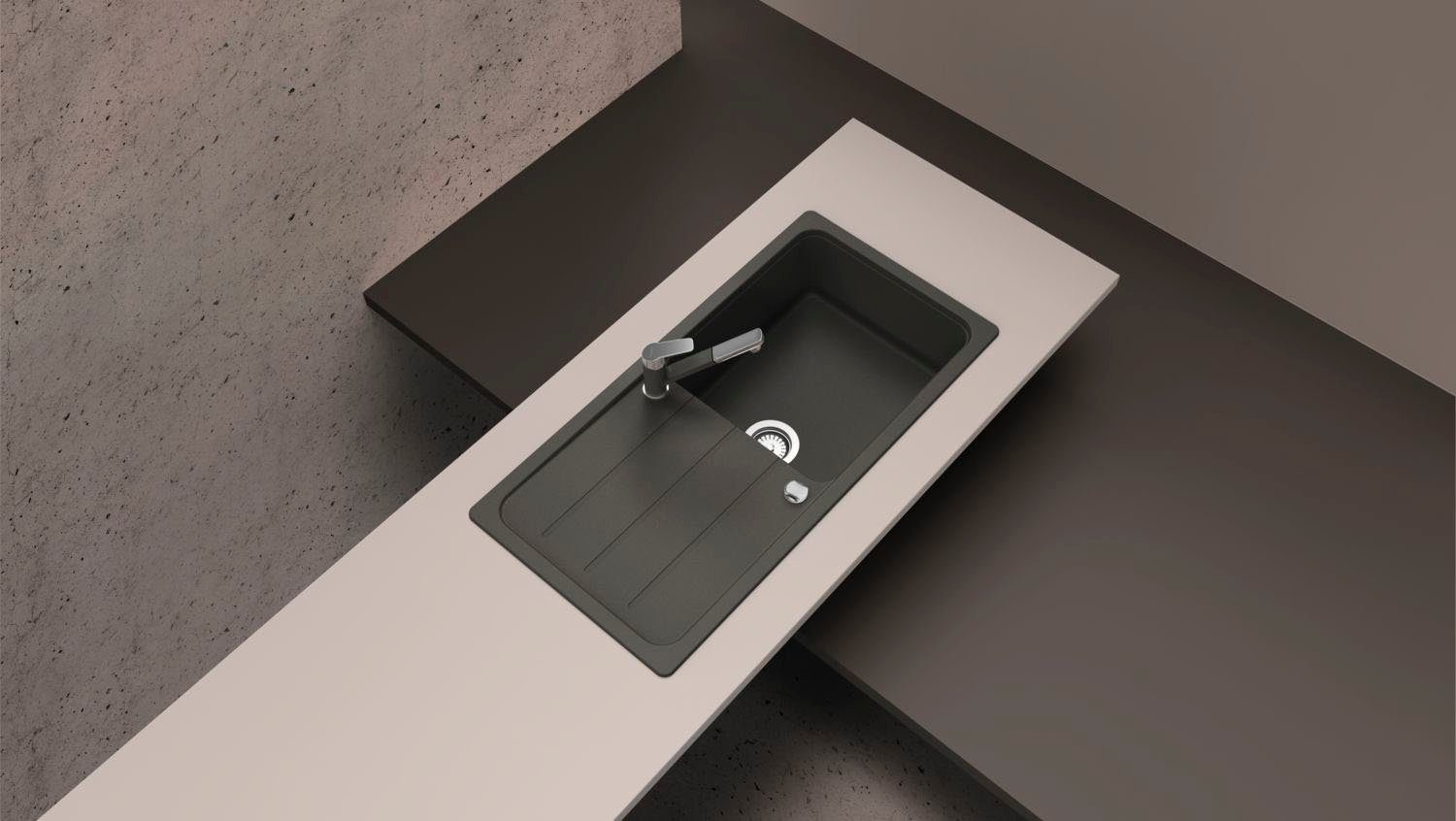 Schock Granieten spoelbak Formhaus met uitlekbak